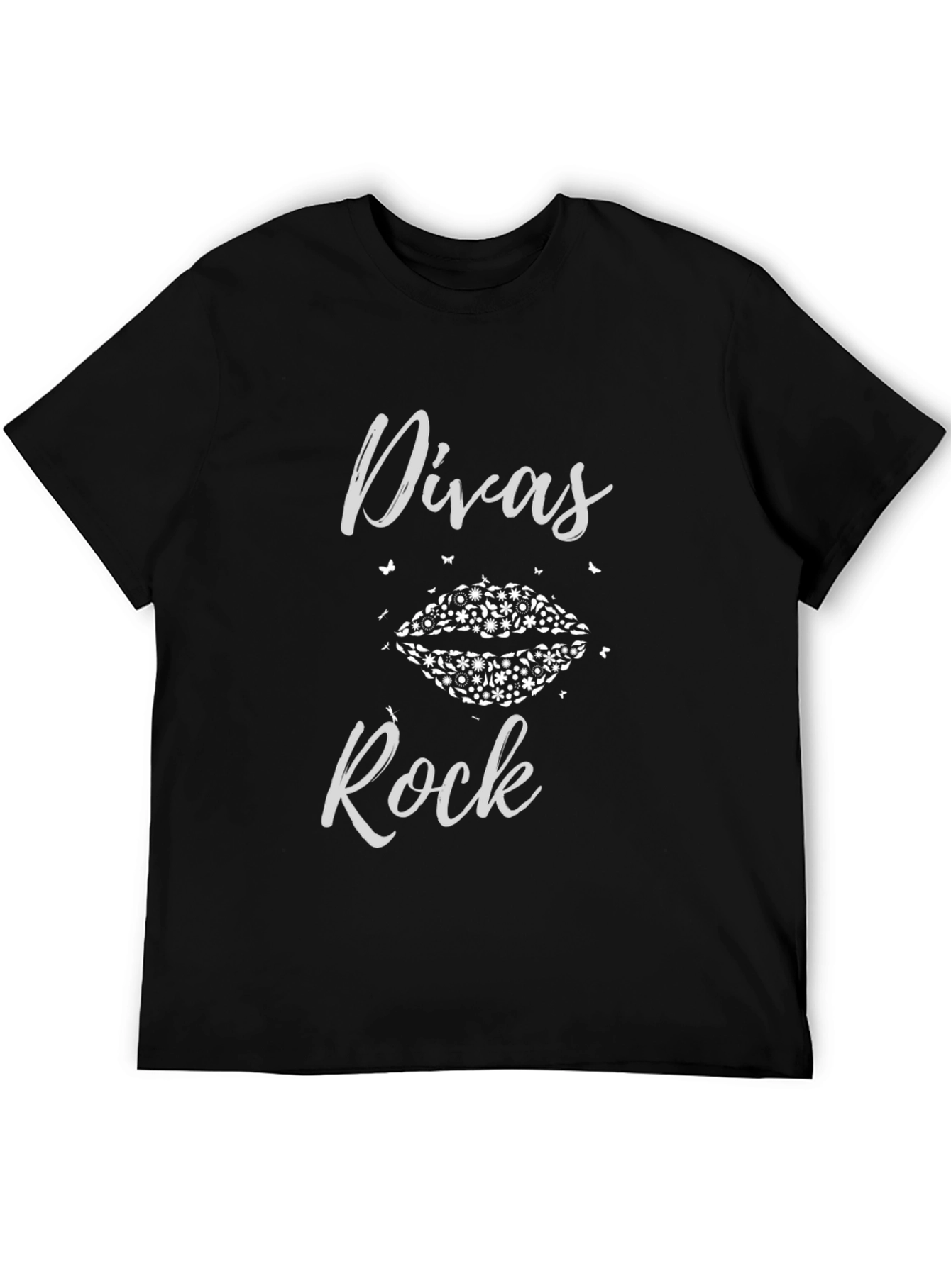 Divas Rock Graphic T-Shirt - Black Casual Tee