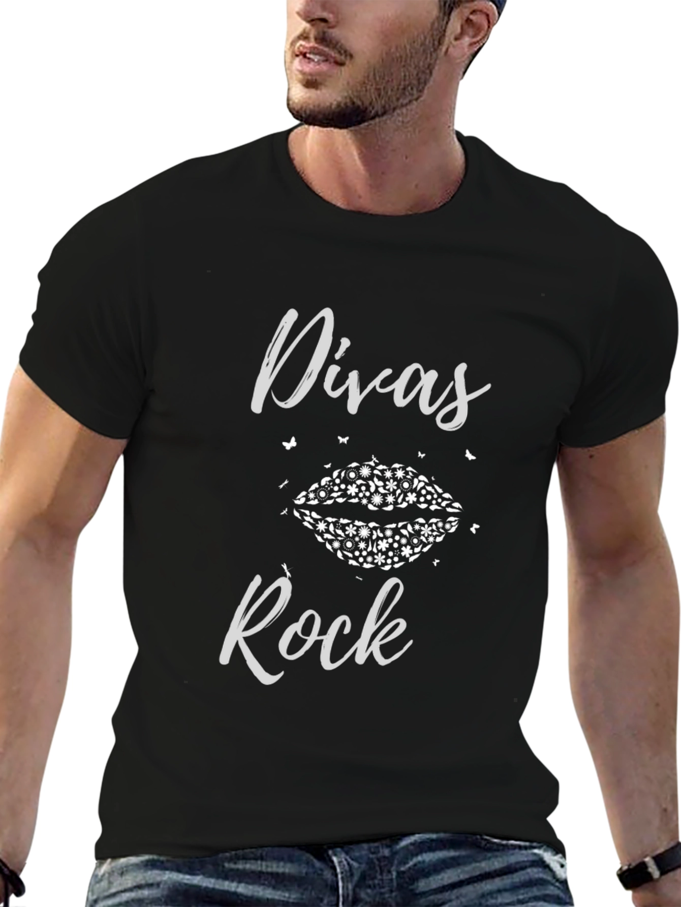 Divas Rock Graphic T-Shirt - Black Casual Tee