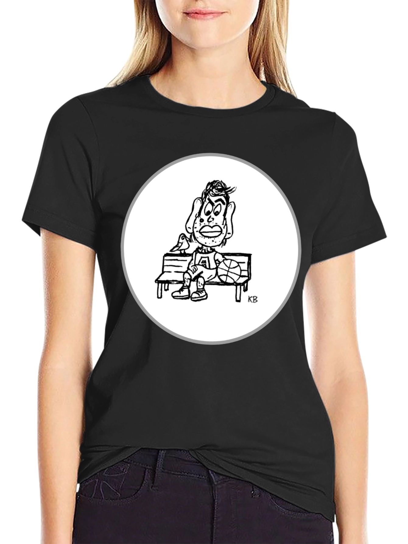 Cartoon Basketball Player Graphic Tee