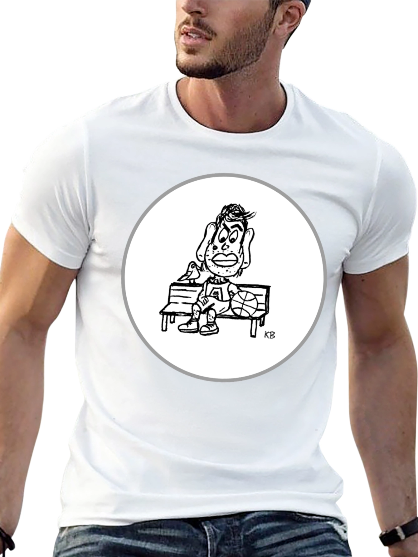 Cartoon Basketball Player Graphic Tee