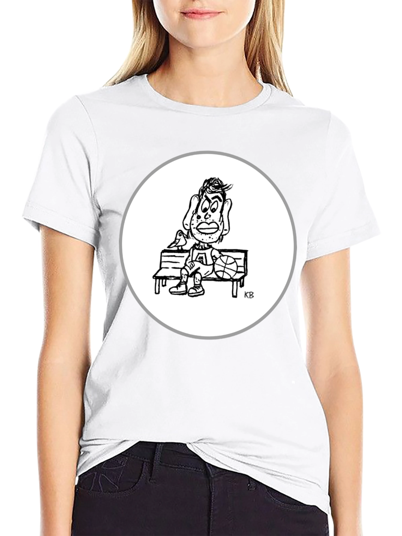 Cartoon Basketball Player Graphic Tee