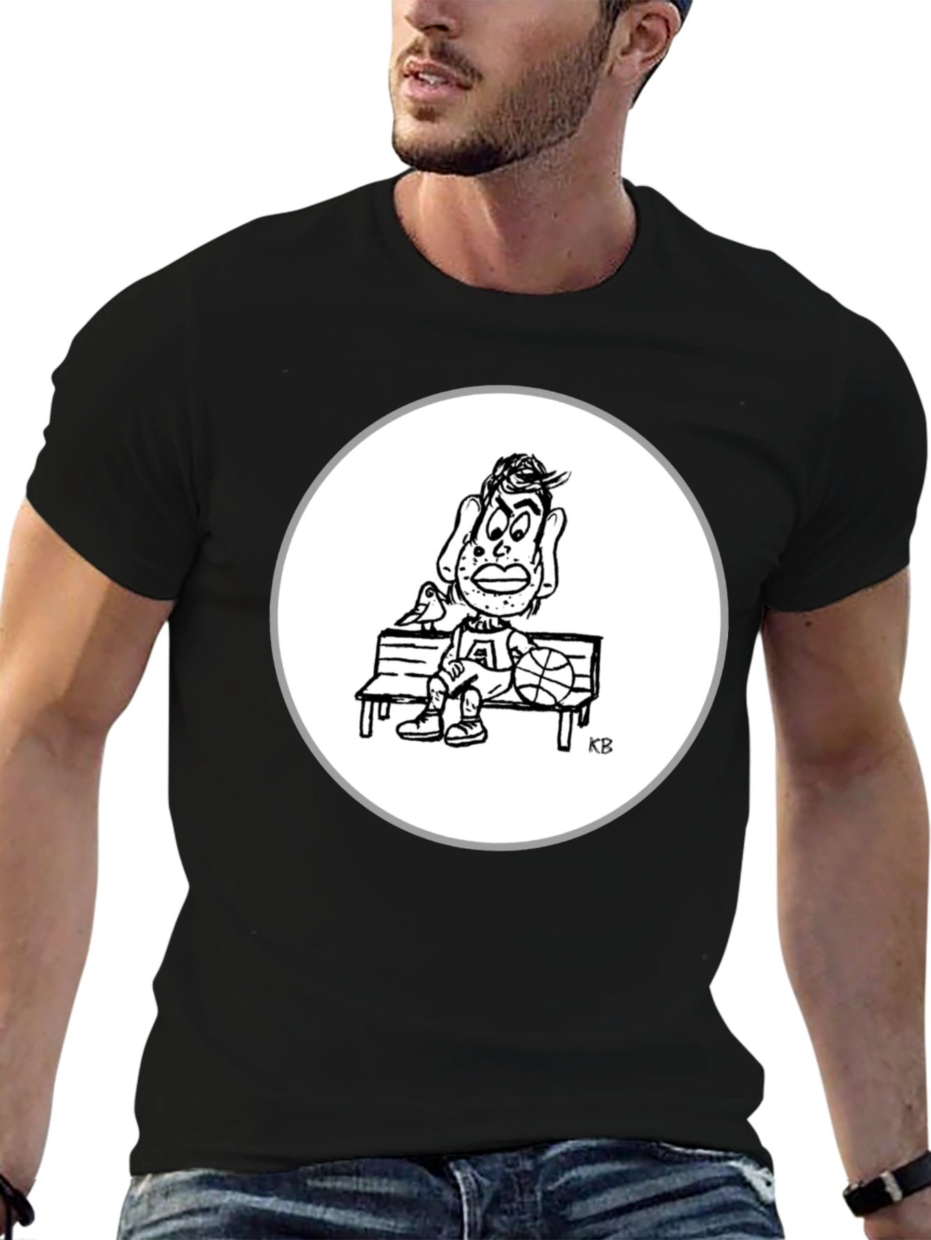 Cartoon Basketball Player Graphic Tee