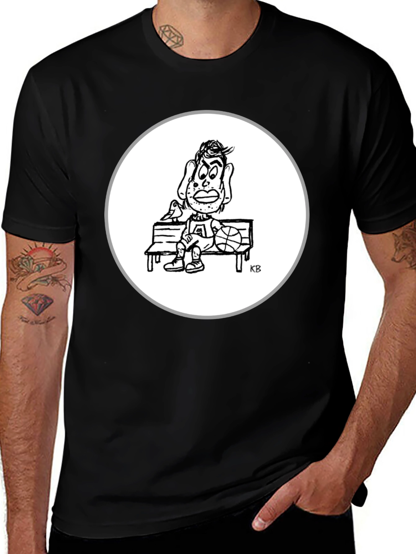 Cartoon Basketball Player Graphic Tee