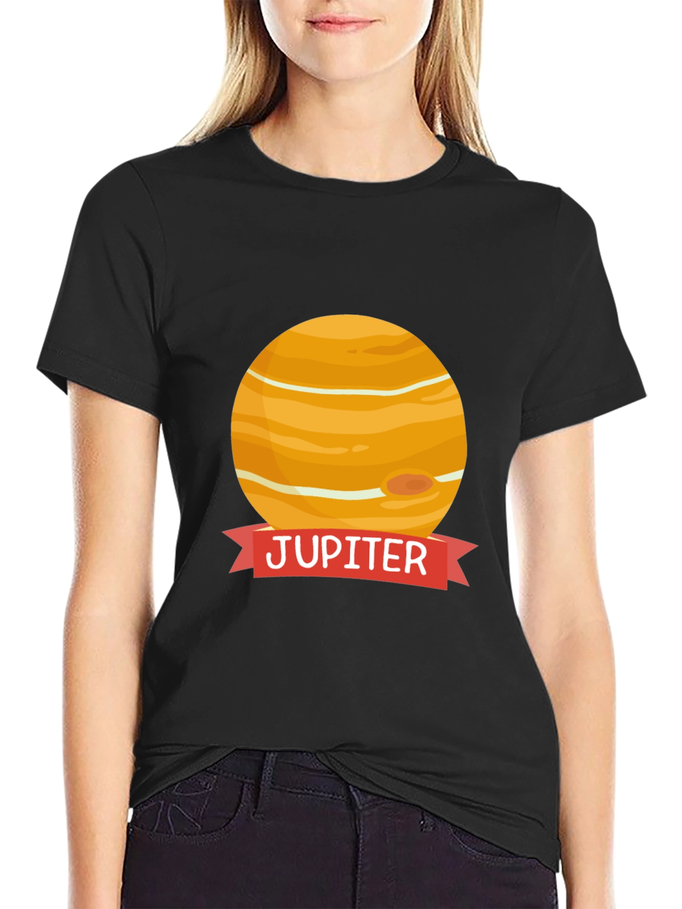 Jupiter Planet Graphic Black T-Shirt