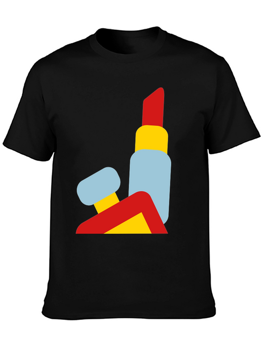 Abstract Lipstick Graphic Tee - Modern Art T-Shirt
