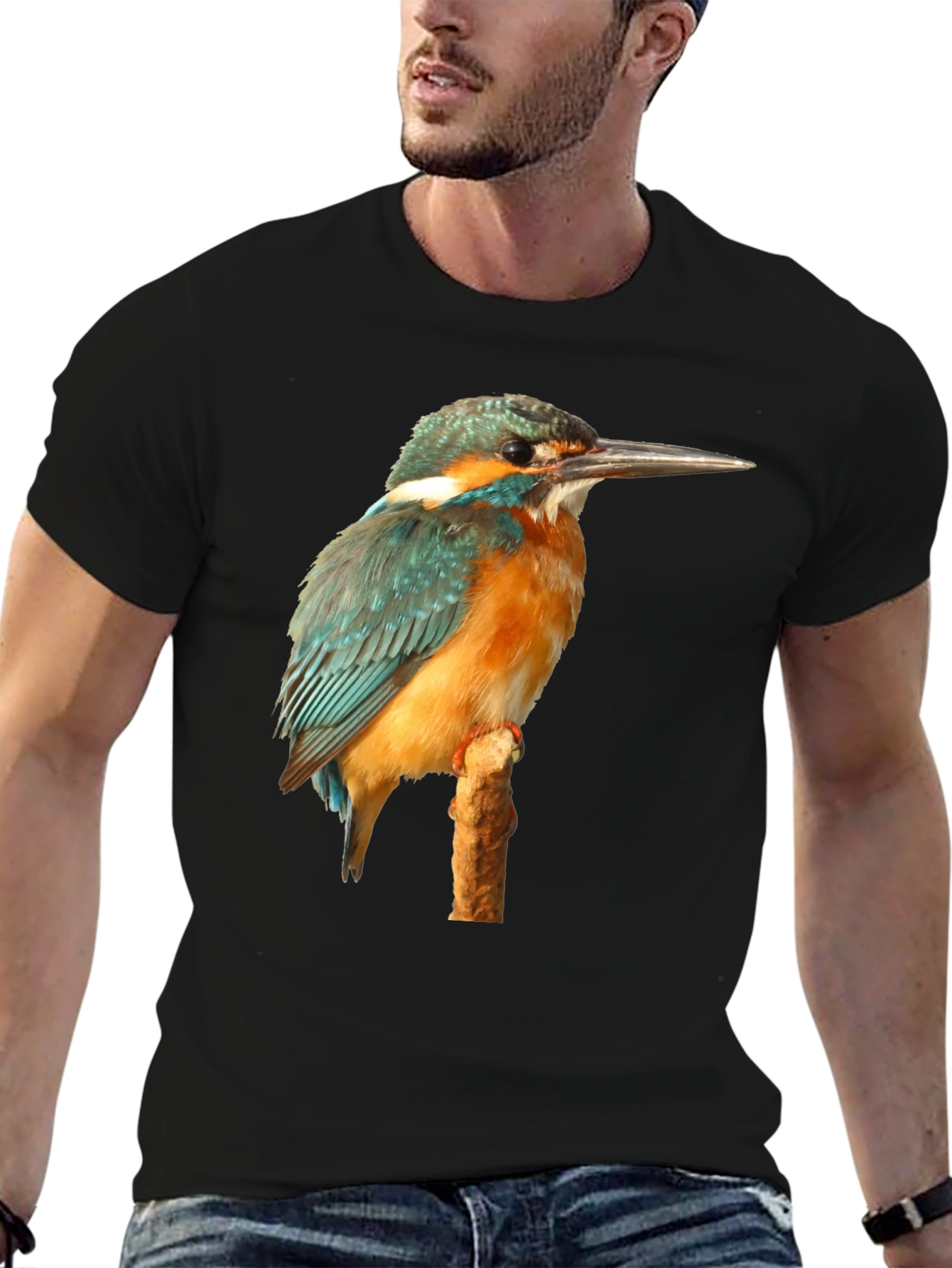 Kingfisher Bird Graphic Tee - Stylish Nature T-Shirt