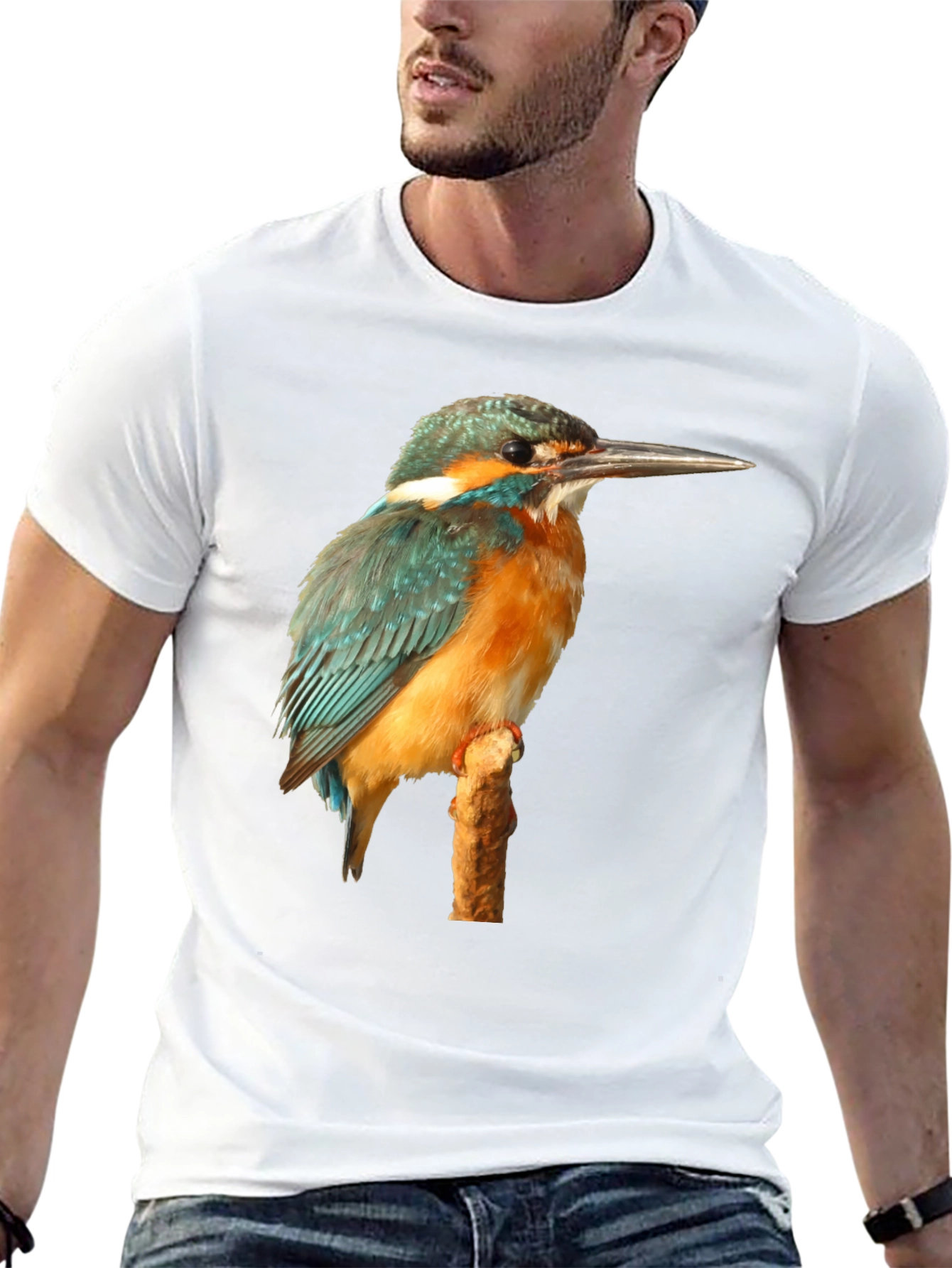 Kingfisher Bird Graphic Tee - Stylish Nature T-Shirt