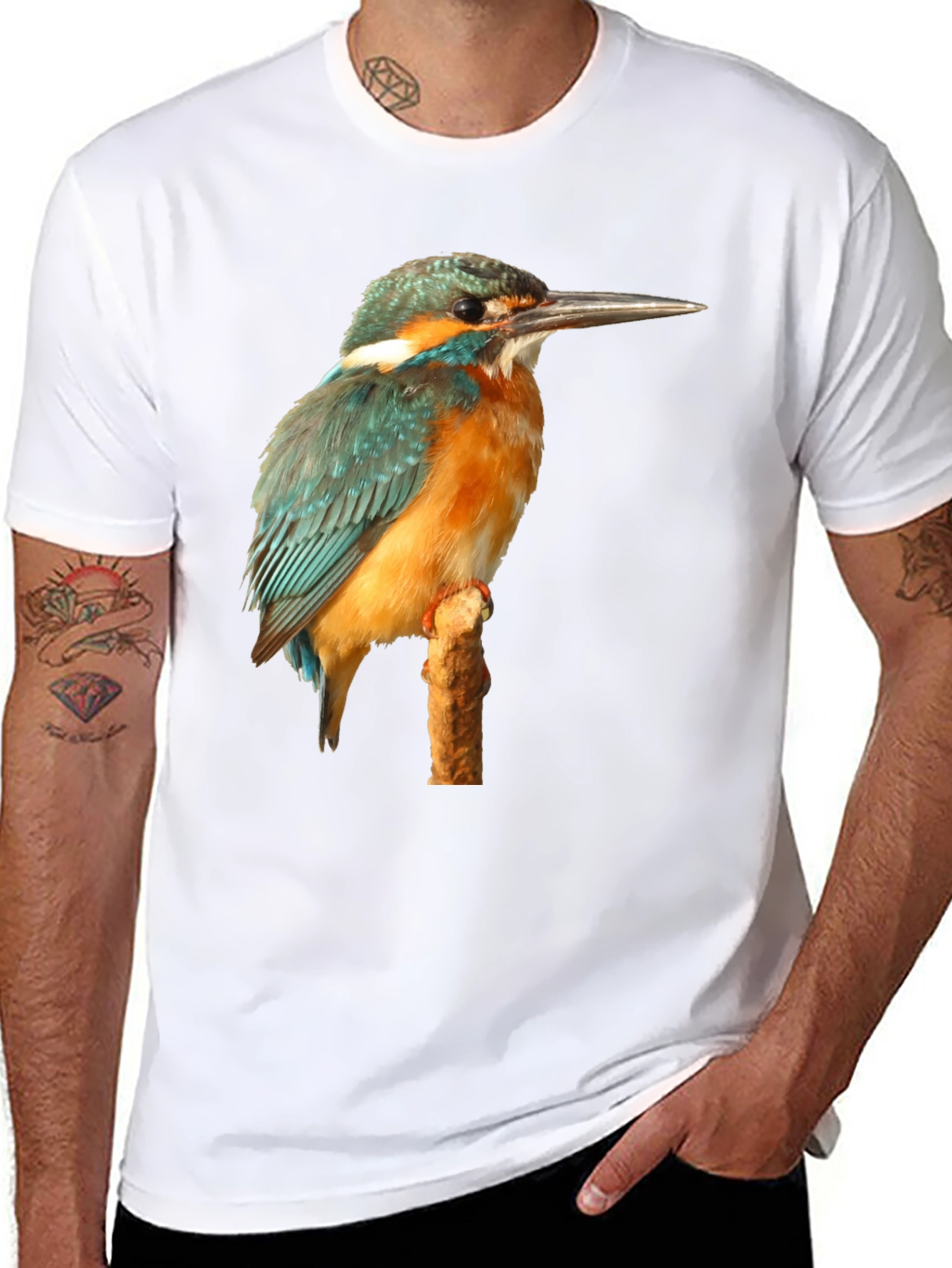 Kingfisher Bird Graphic Tee - Stylish Nature T-Shirt