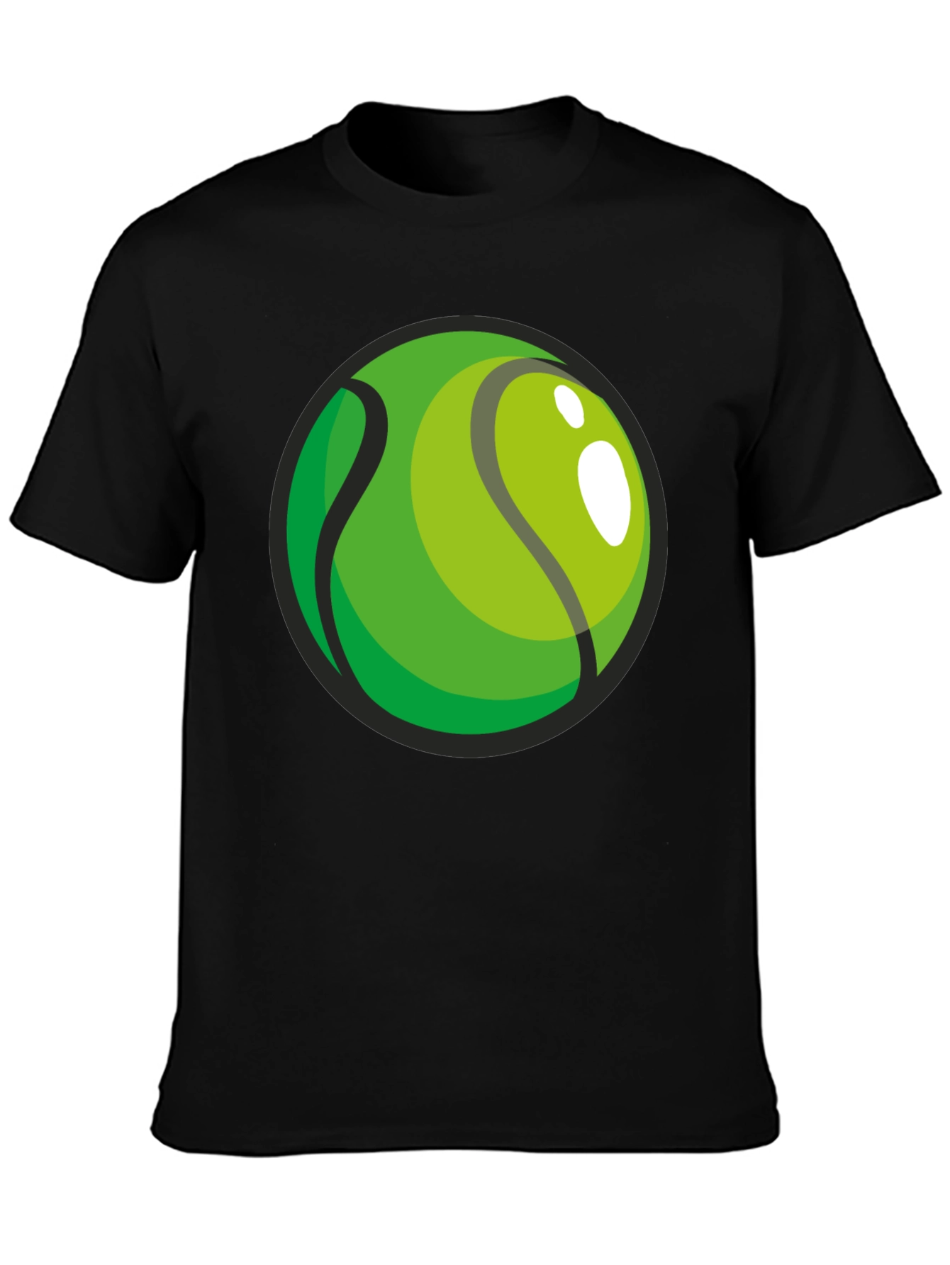 Tennis Ball Graphic Black T-Shirt