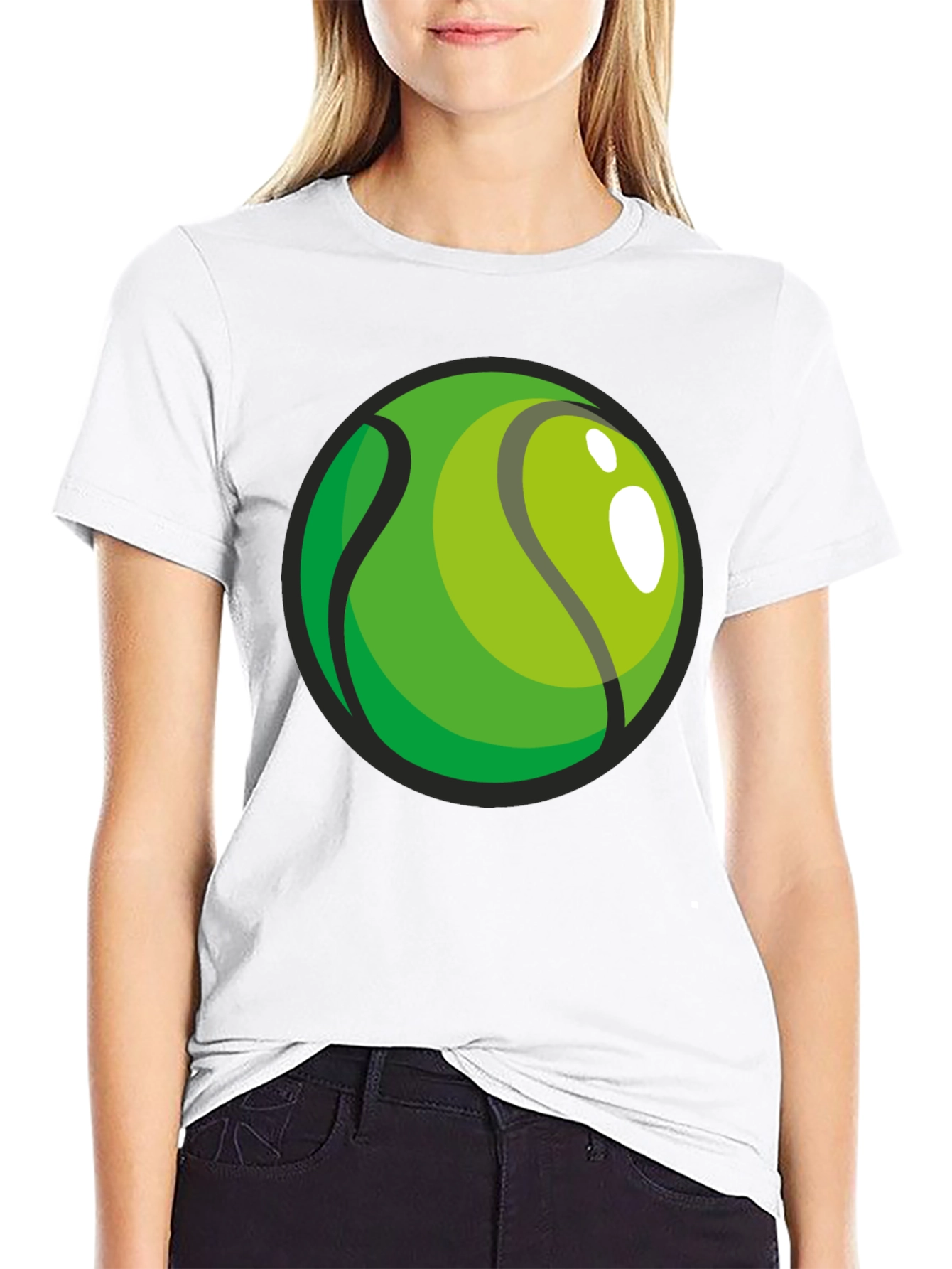 Tennis Ball Graphic Black T-Shirt