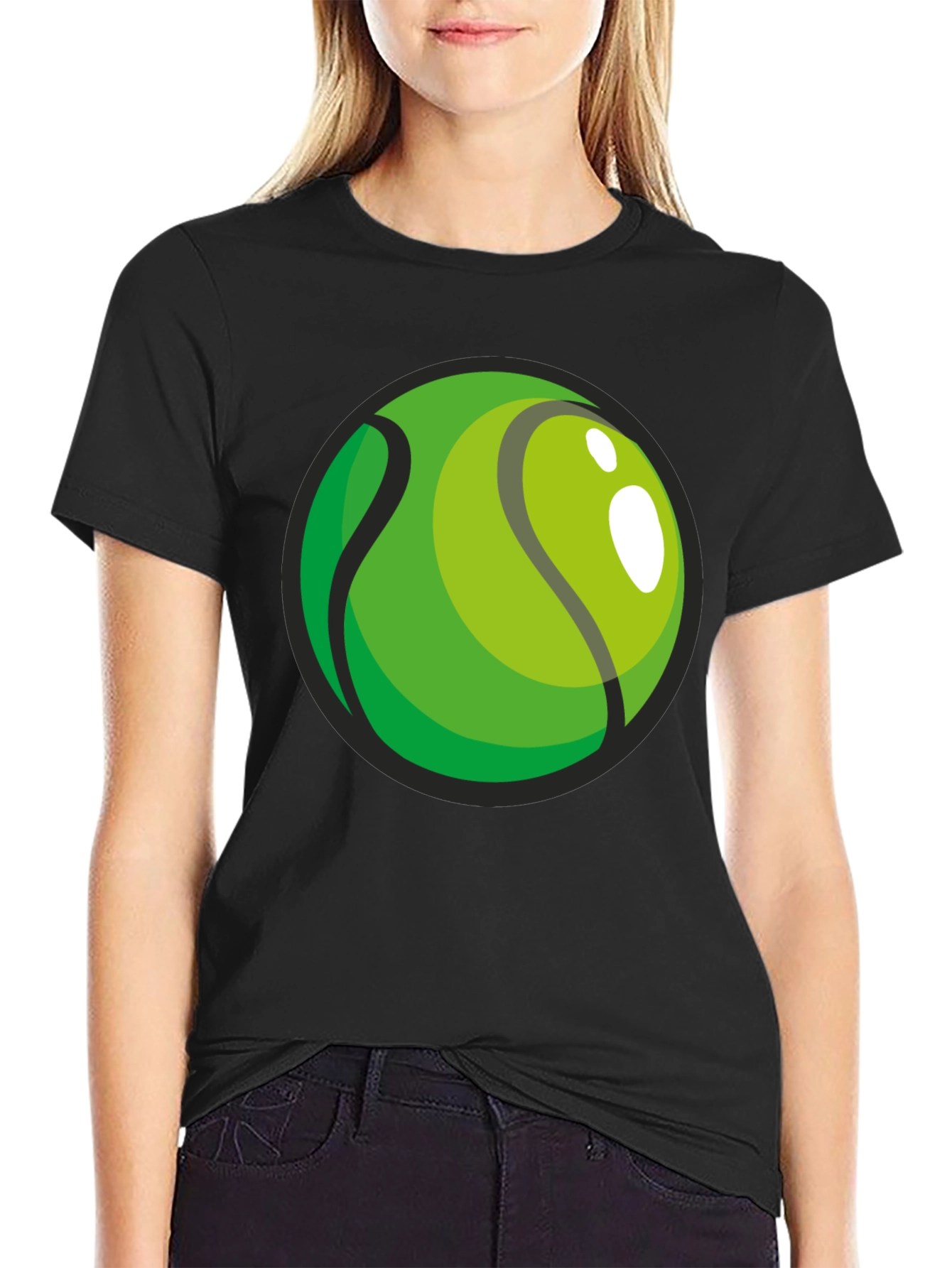 Tennis Ball Graphic Black T-Shirt