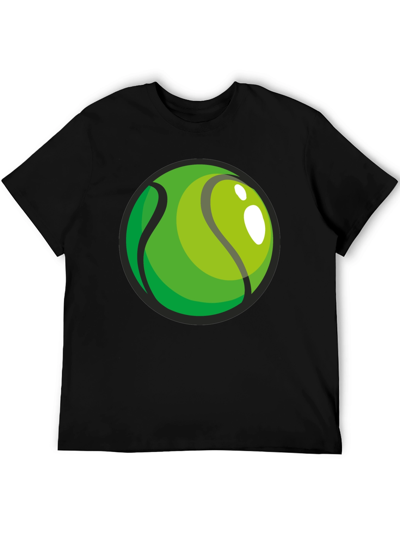 Tennis Ball Graphic Black T-Shirt