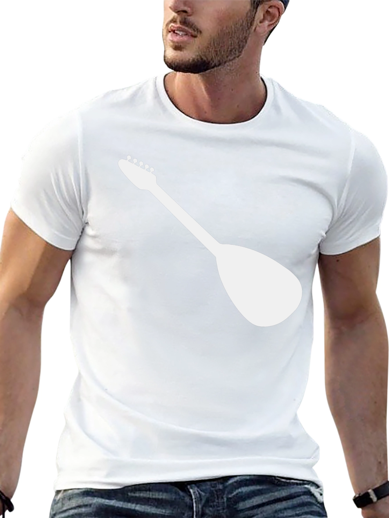 Guitar Silhouette Graphic Tee - Black