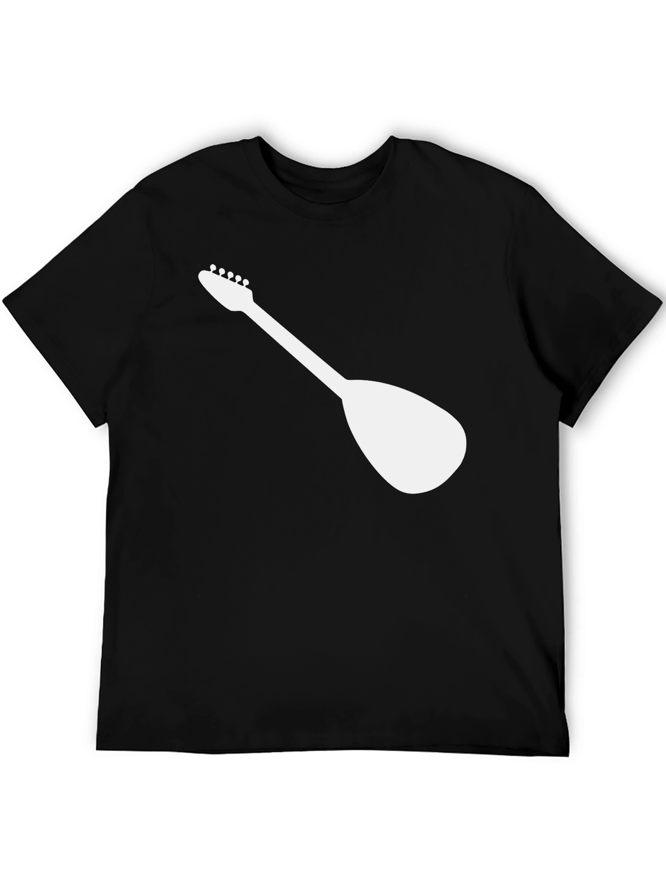 Guitar Silhouette Graphic Tee - Black