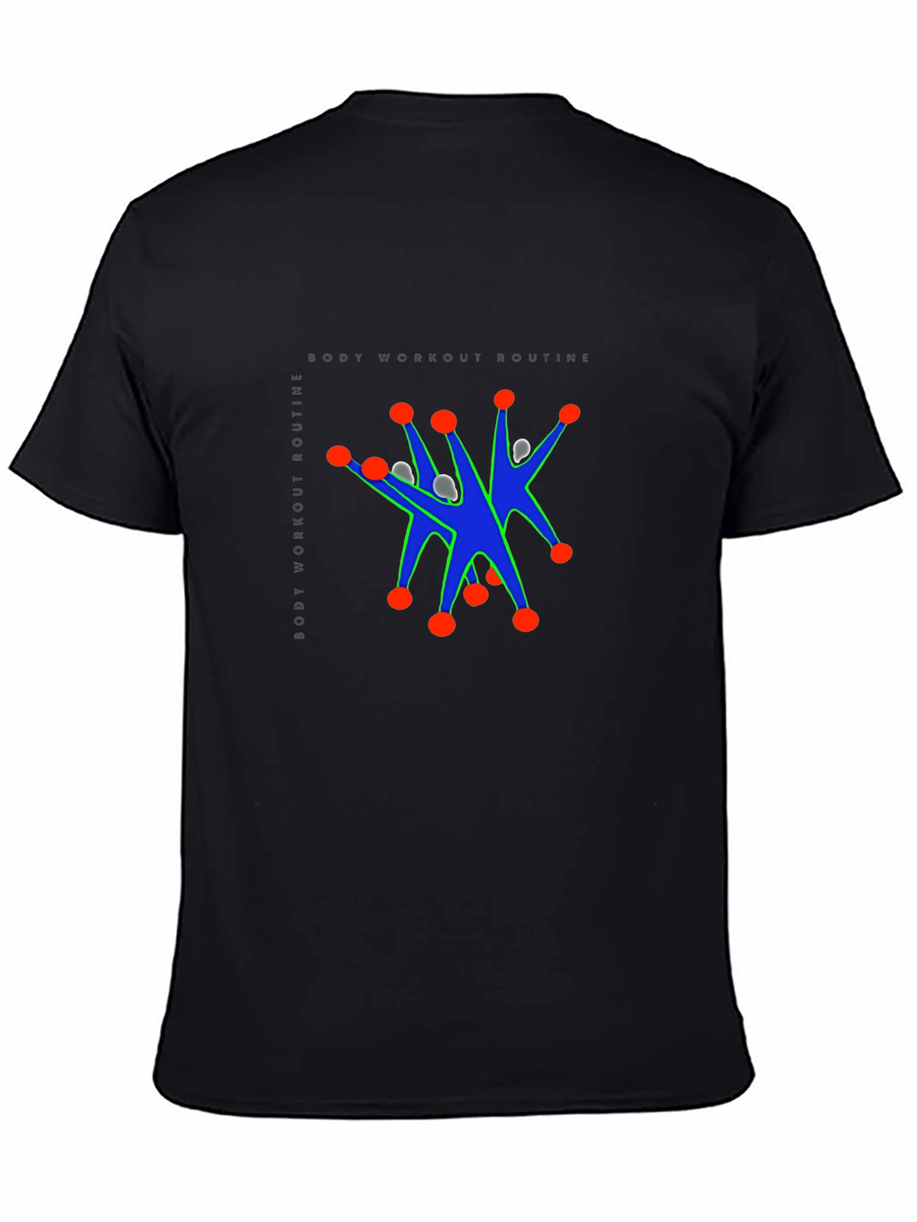 Mens Black Graphic Tee - Workout Routine Design