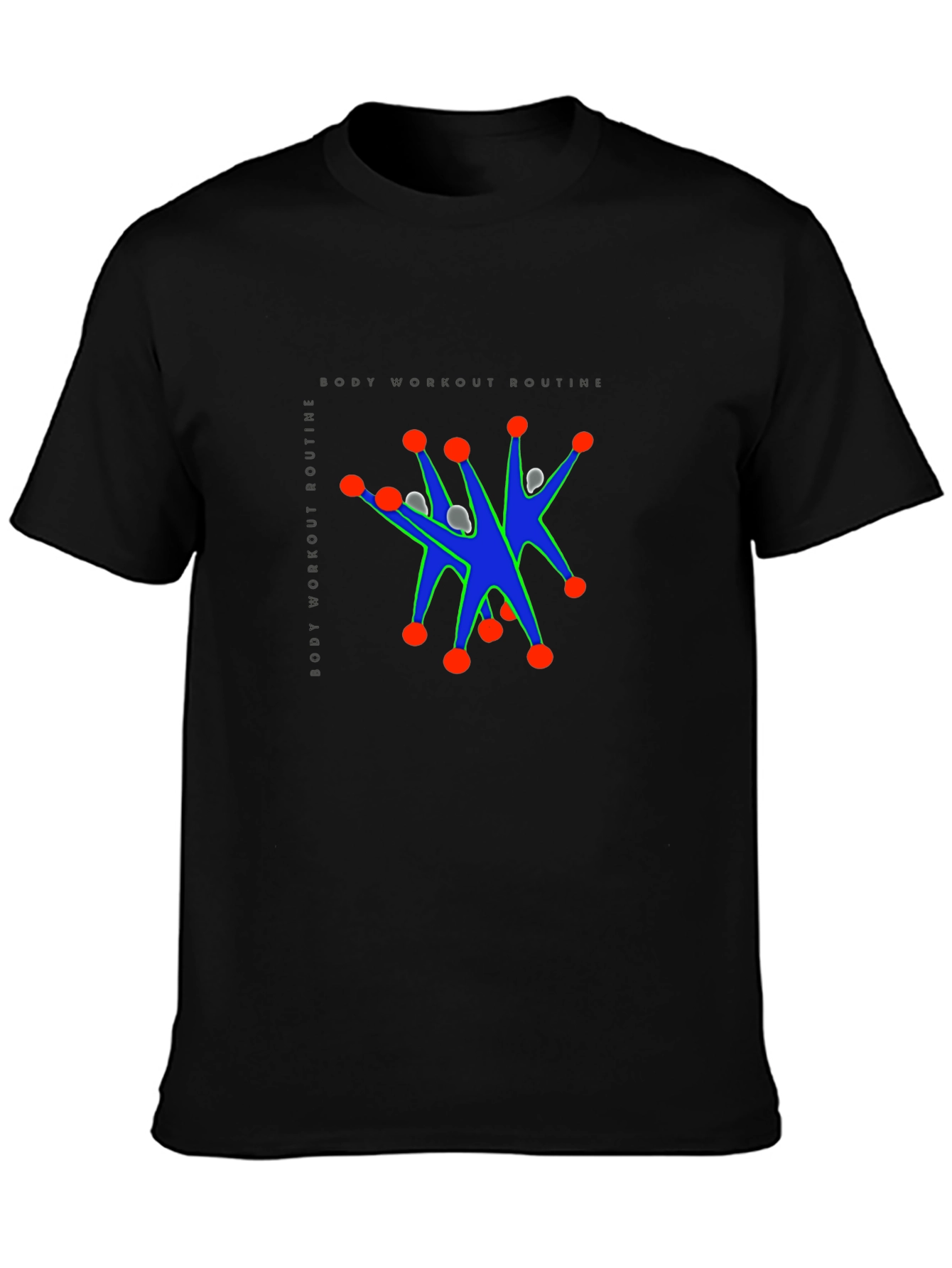 Mens Black Graphic Tee - Workout Routine Design