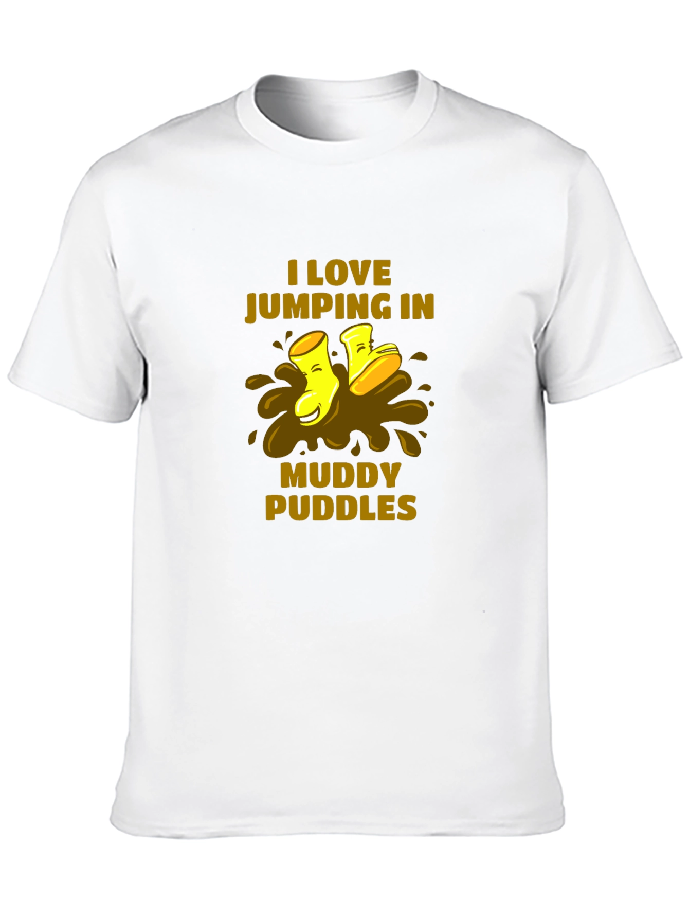 I Love Jumping in Muddy Puddles Black T-Shirt