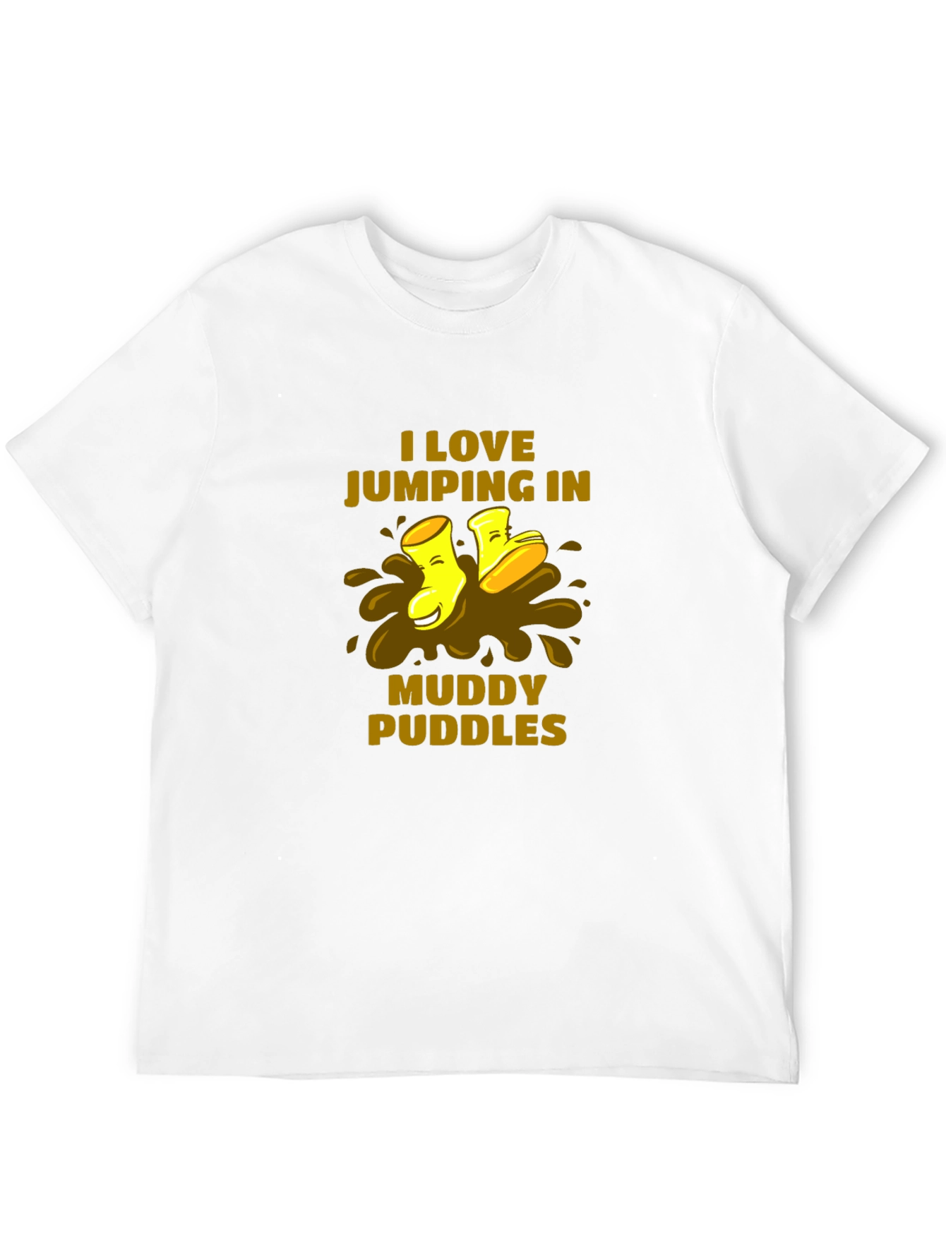 I Love Jumping in Muddy Puddles Black T-Shirt