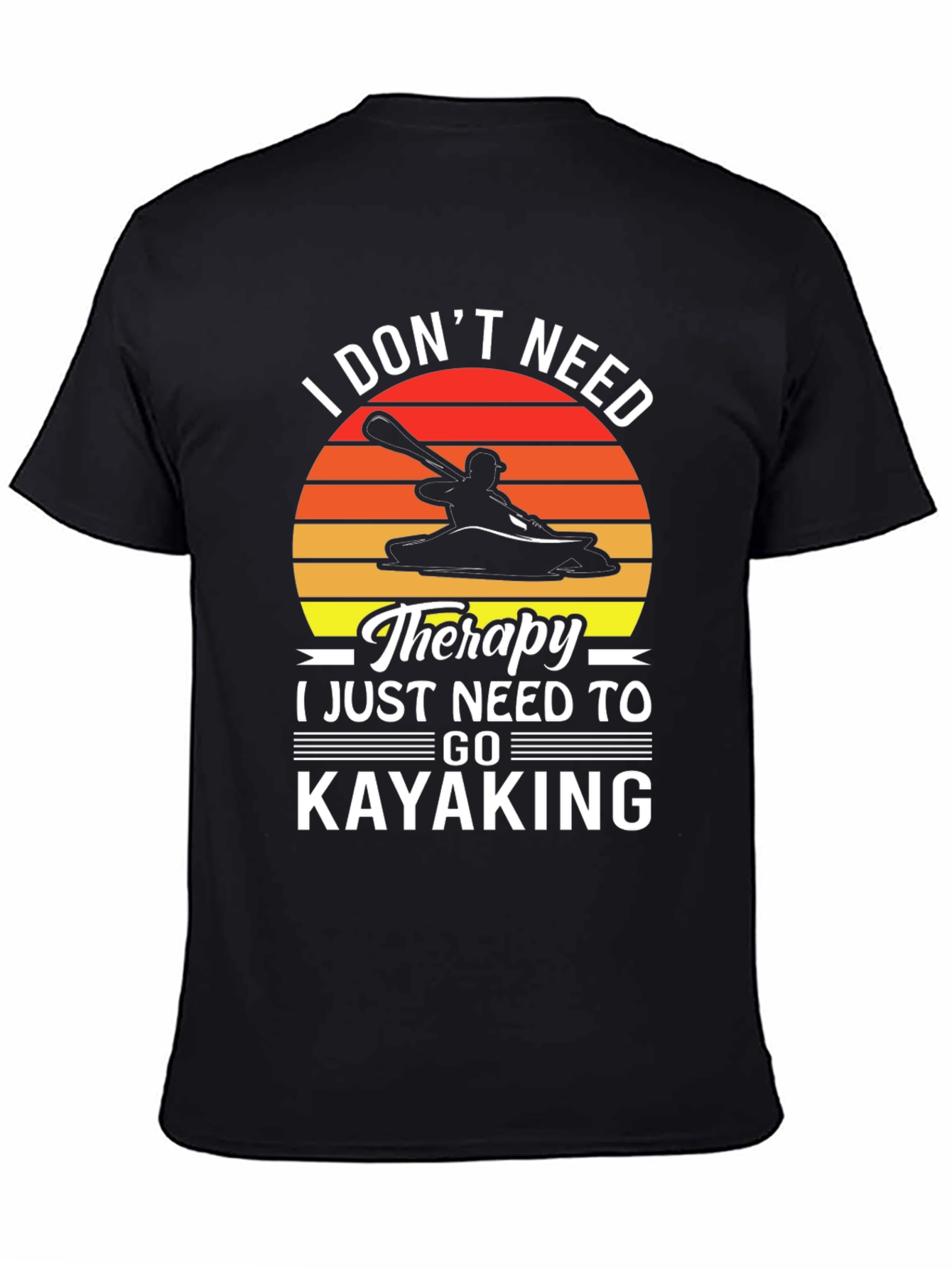 Kayaking Therapy T-Shirt - Mens Black Graphic Tee