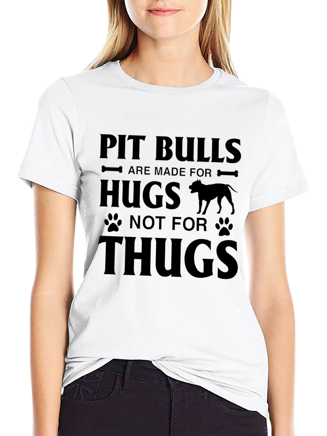 Pit Bull Hugs Graphic Tee - Soft Cotton Blend