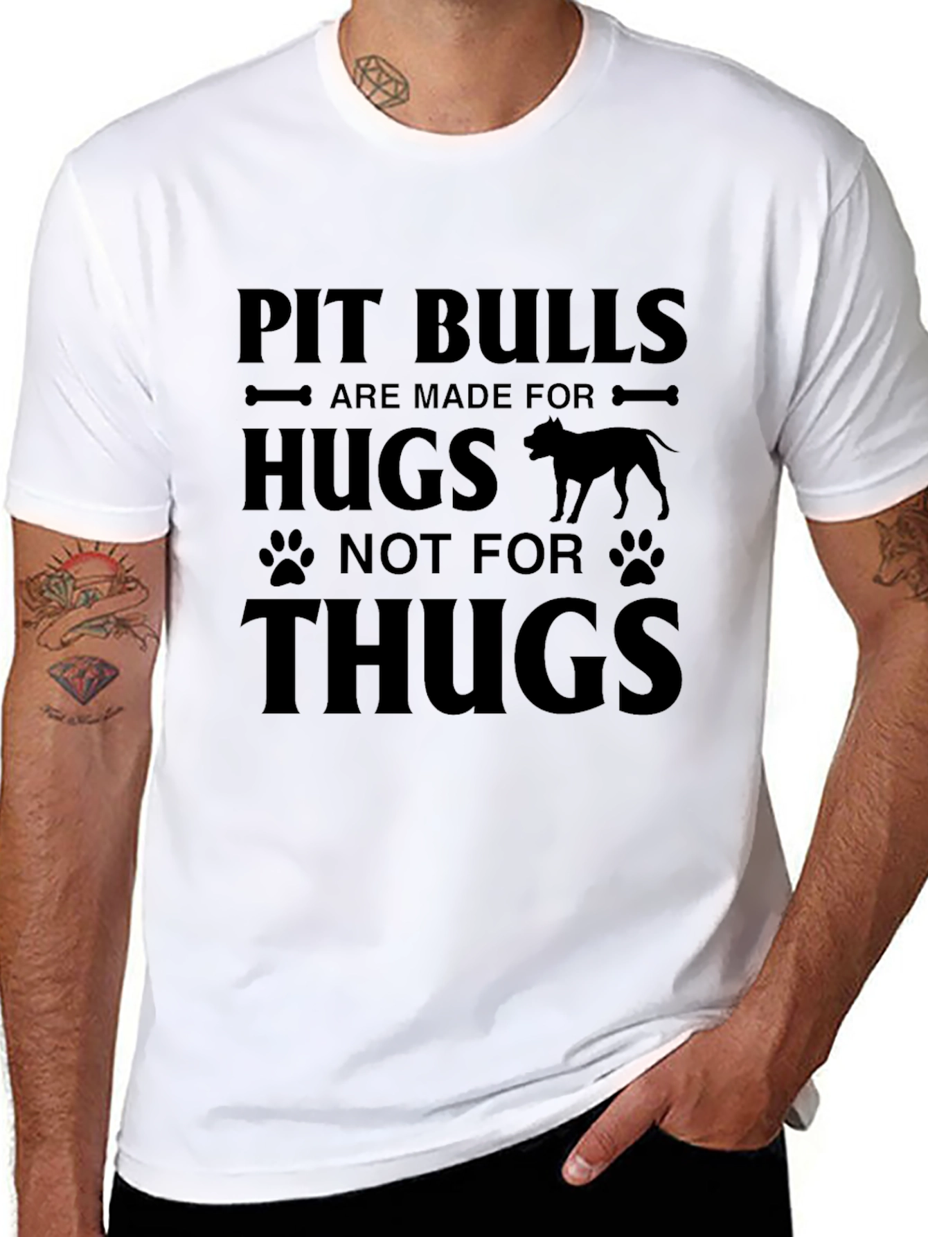 Pit Bull Hugs Graphic Tee - Soft Cotton Blend
