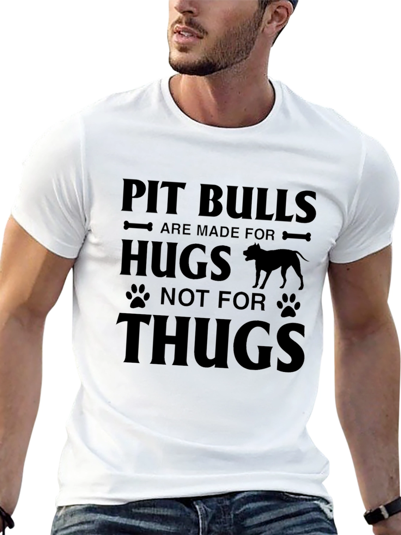 Pit Bull Hugs Graphic Tee - Soft Cotton Blend