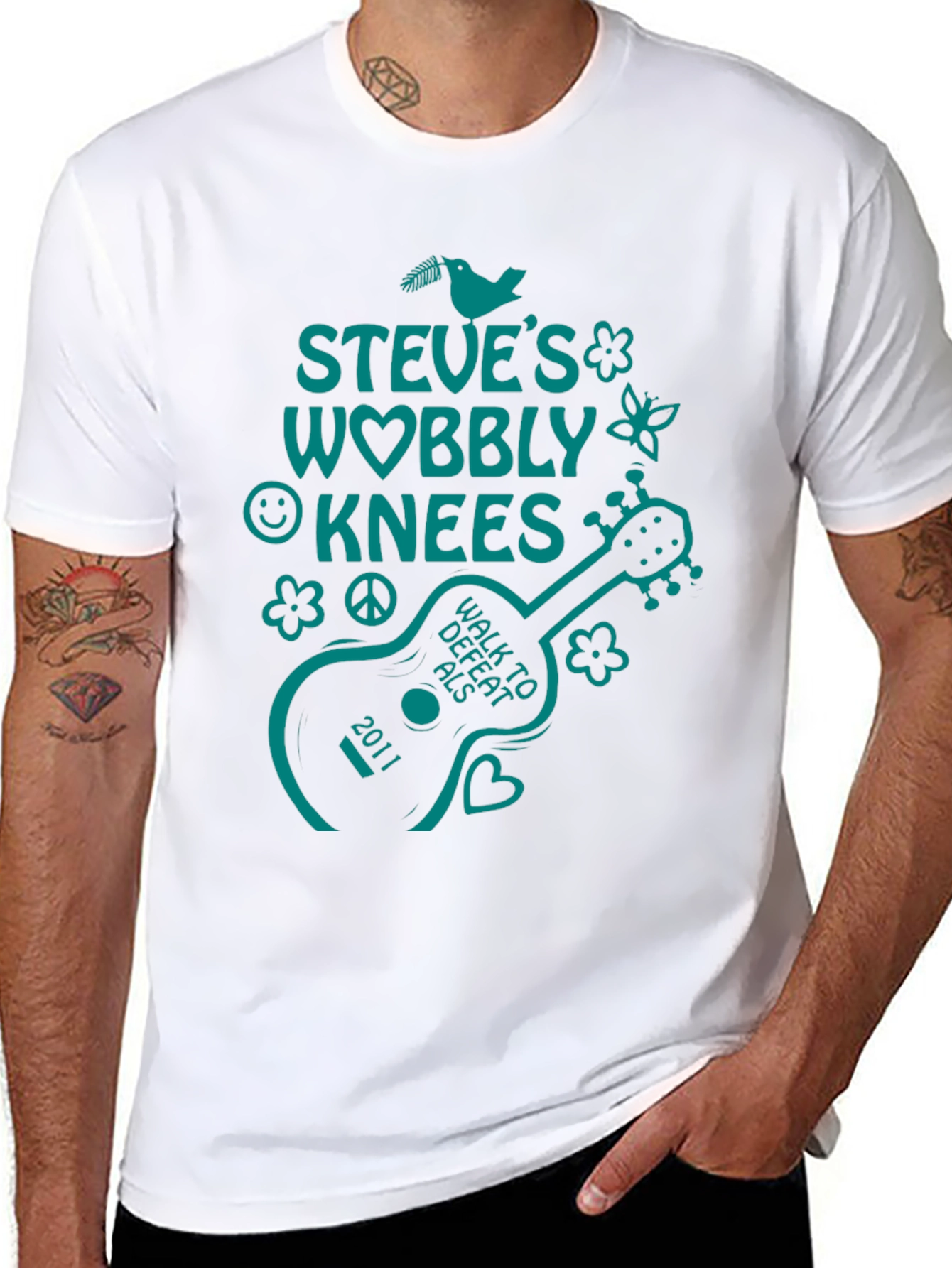 Steves Wobbly Knees ALS Walk T-Shirt