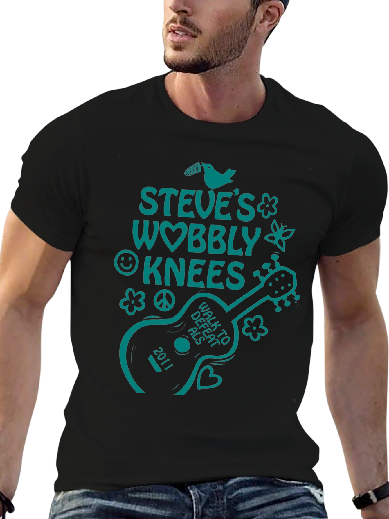 Steves Wobbly Knees ALS Walk T-Shirt