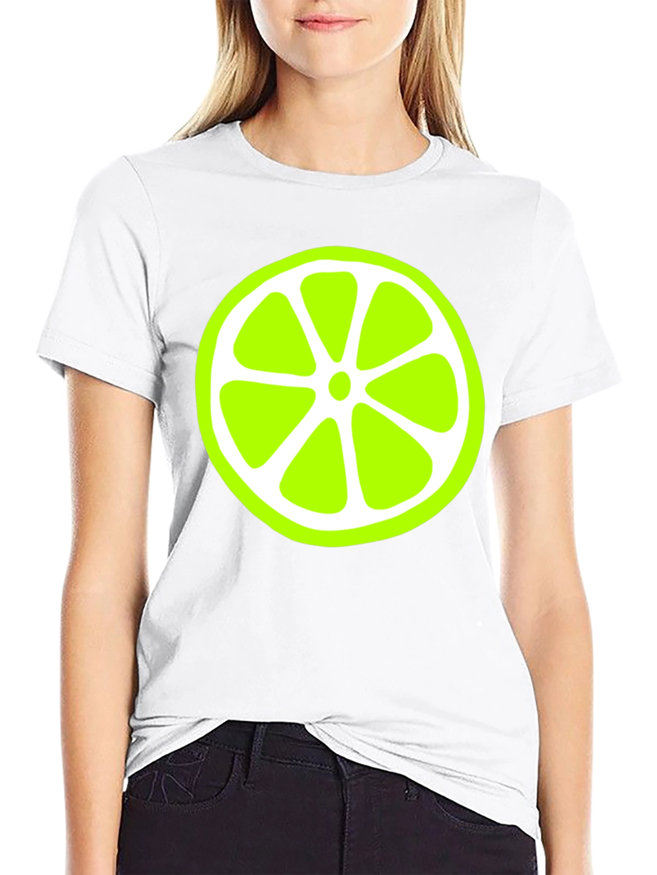 Lime Slice Graphic Black T-Shirt