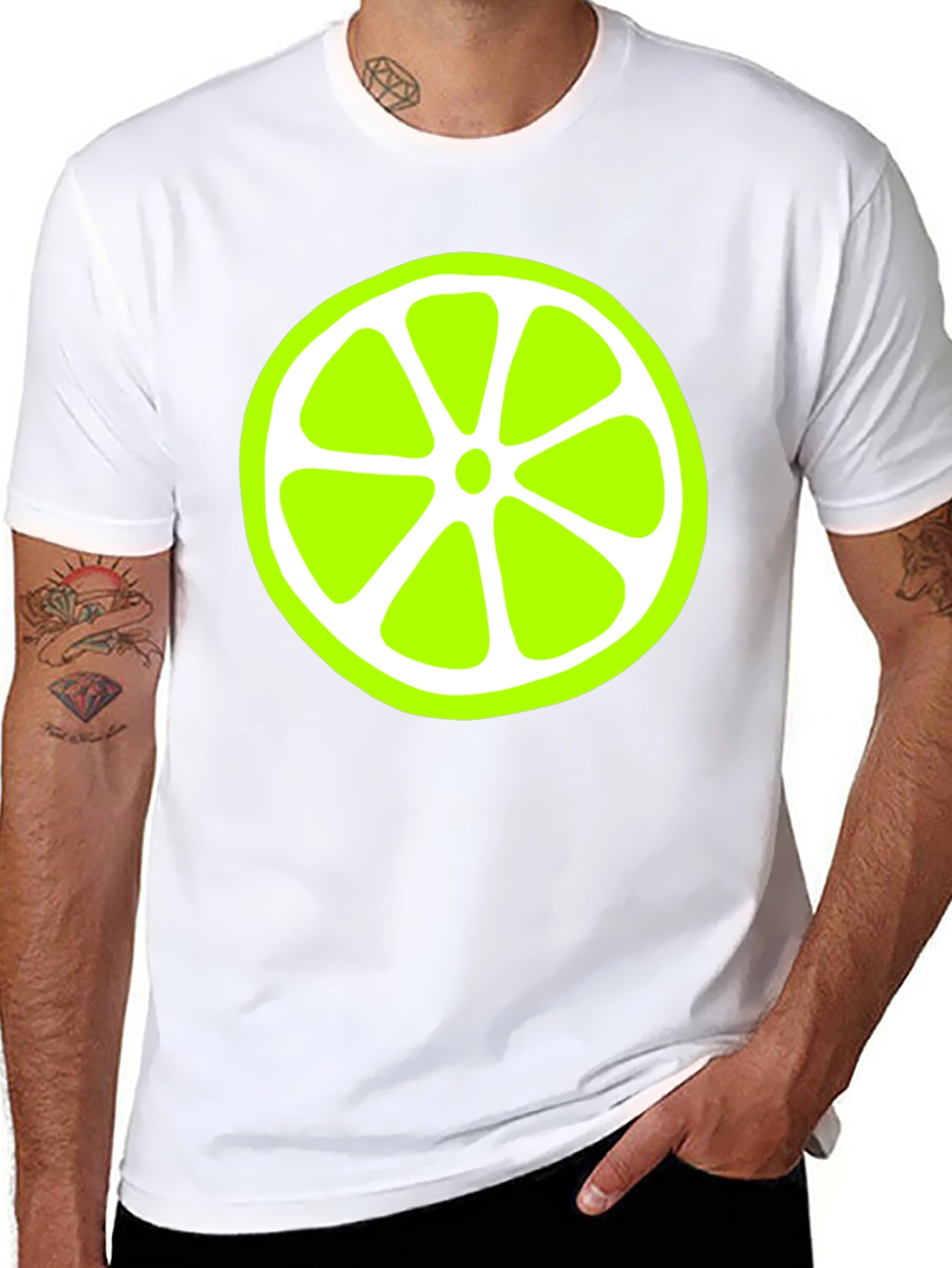 Lime Slice Graphic Black T-Shirt