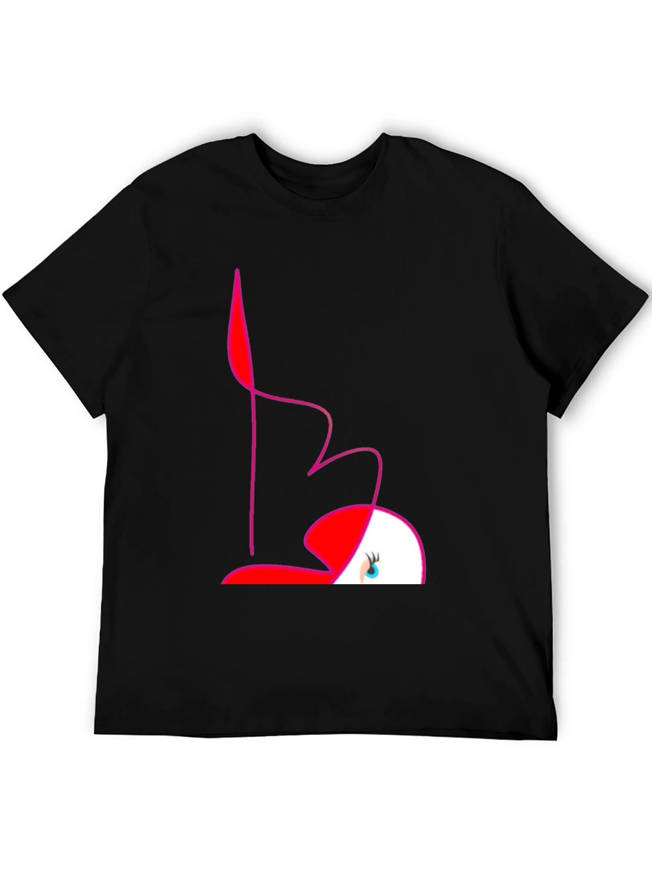 Abstract Flamingo Graphic Tee - Black