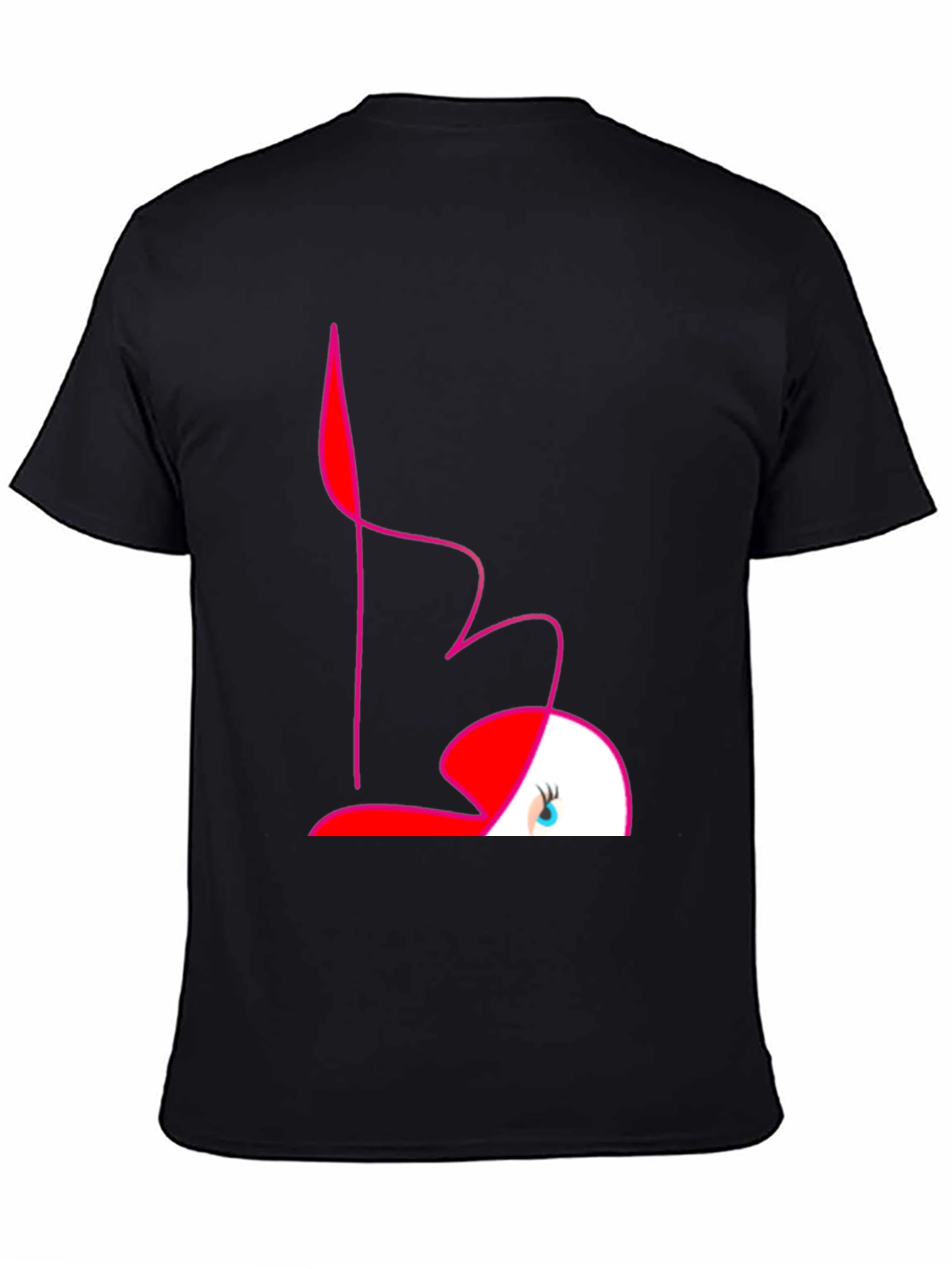 Abstract Flamingo Graphic Tee - Black