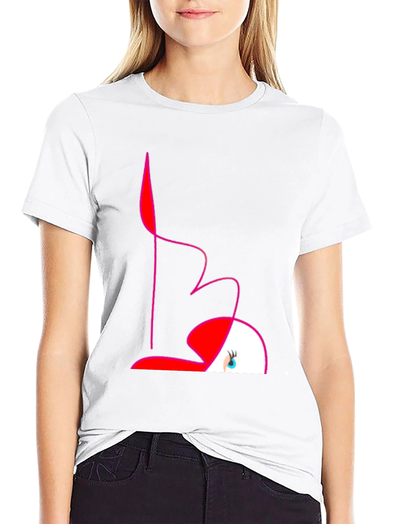 Abstract Flamingo Graphic Tee - Black
