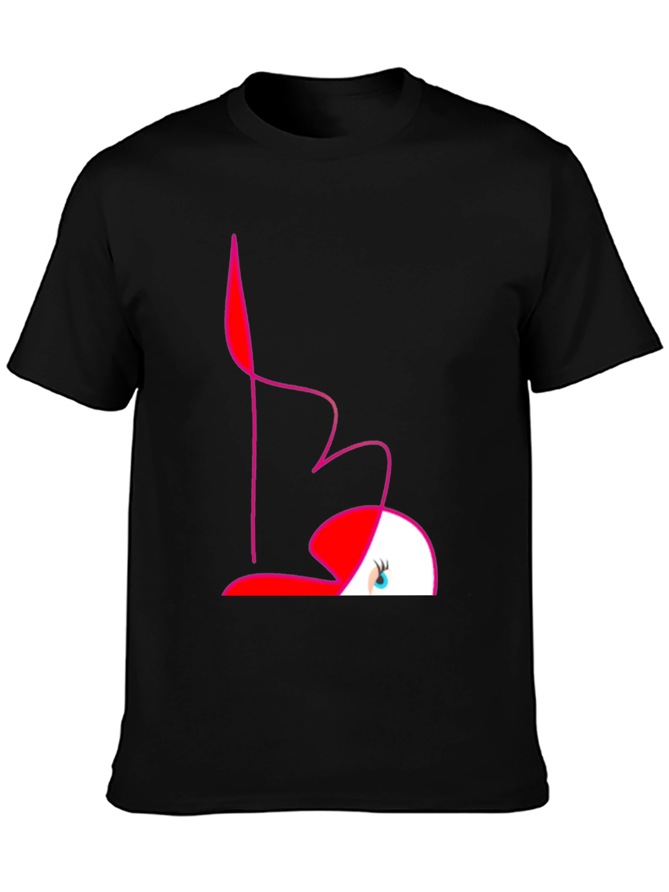 Abstract Flamingo Graphic Tee - Black
