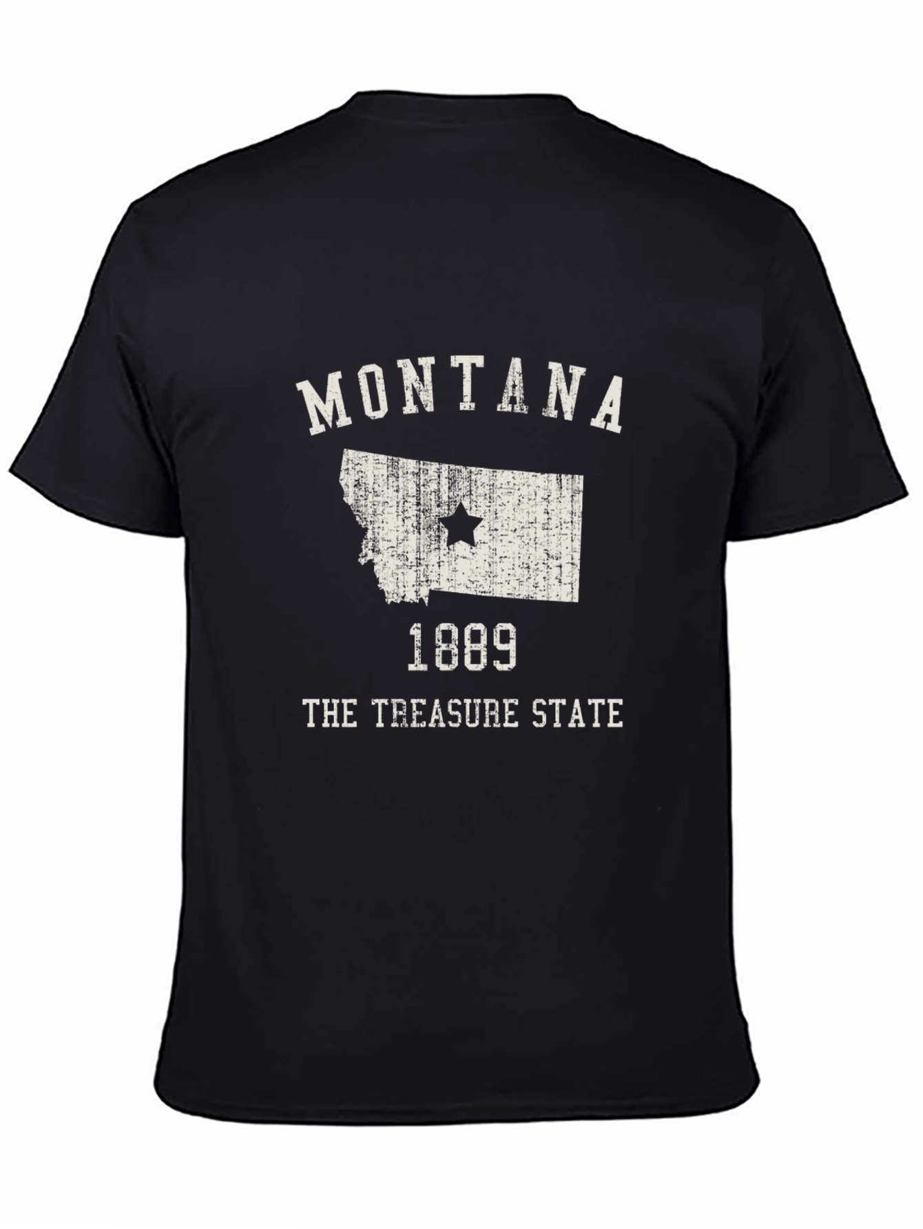 Montana Treasure State Black Graphic T-Shirt