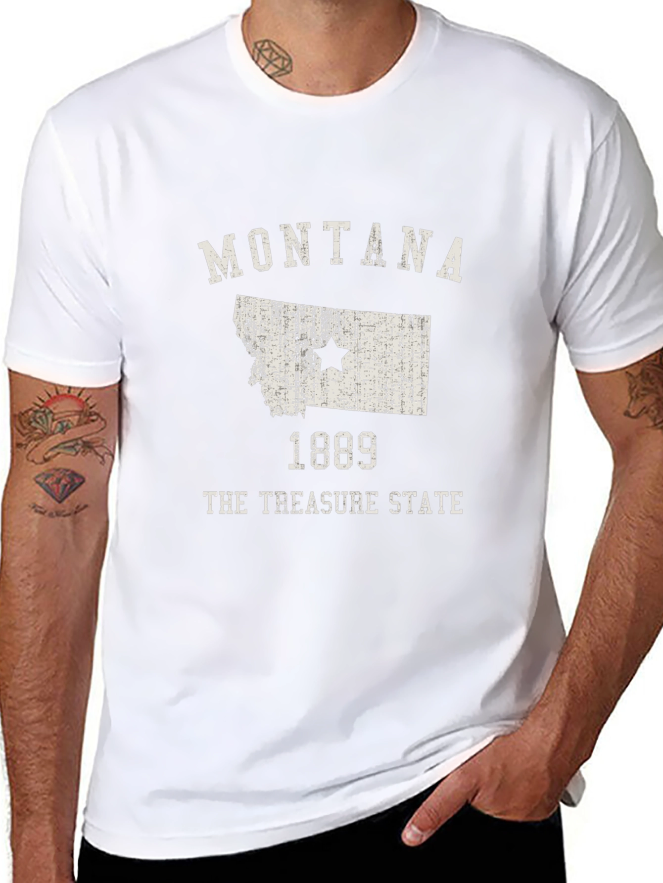 Montana Treasure State Black Graphic T-Shirt