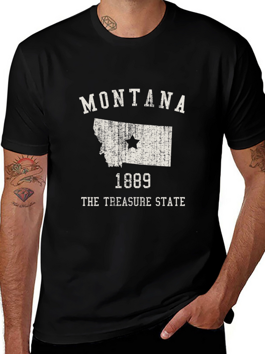 Montana Treasure State Black Graphic T-Shirt