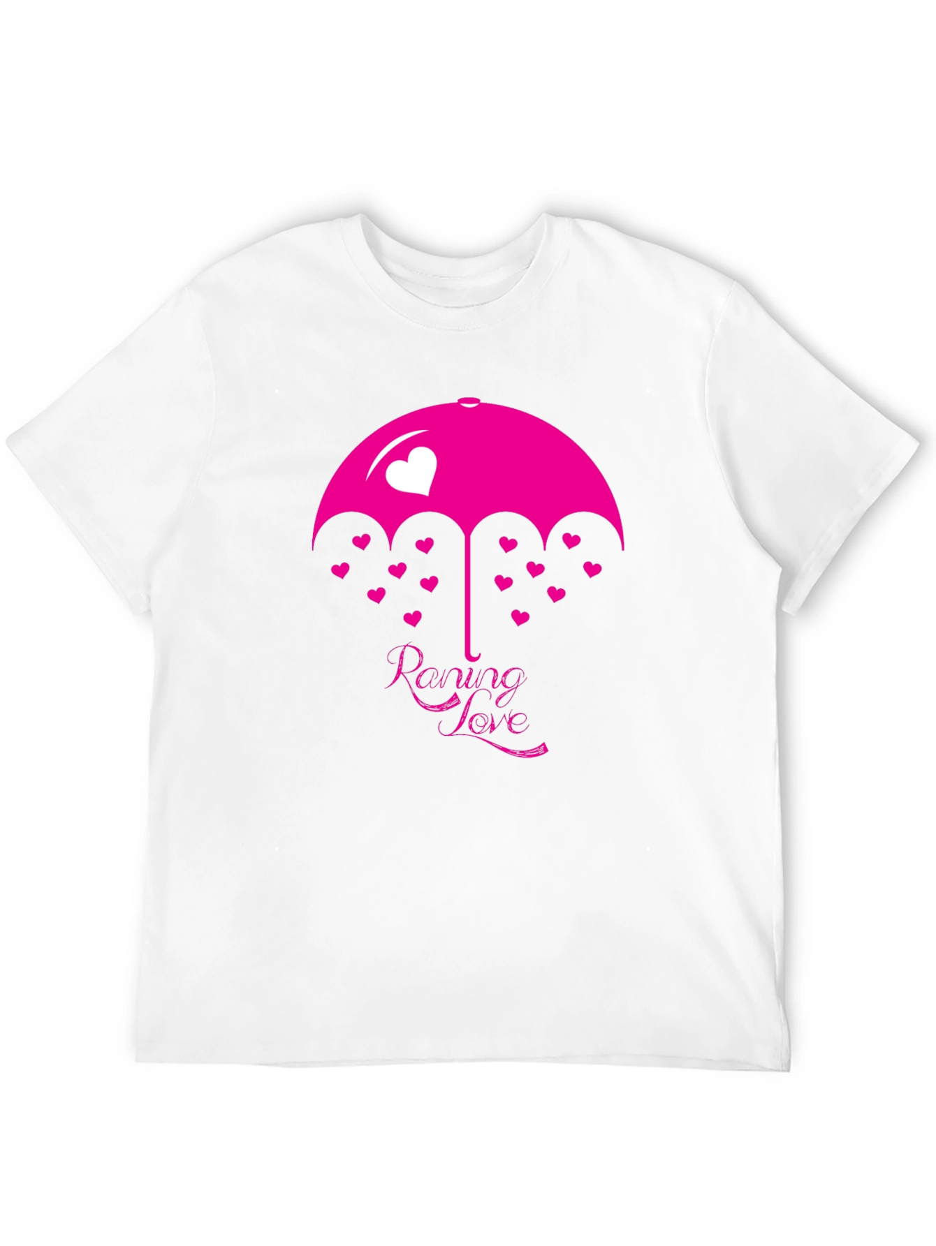 Raining Love Graphic Print Black T-Shirt