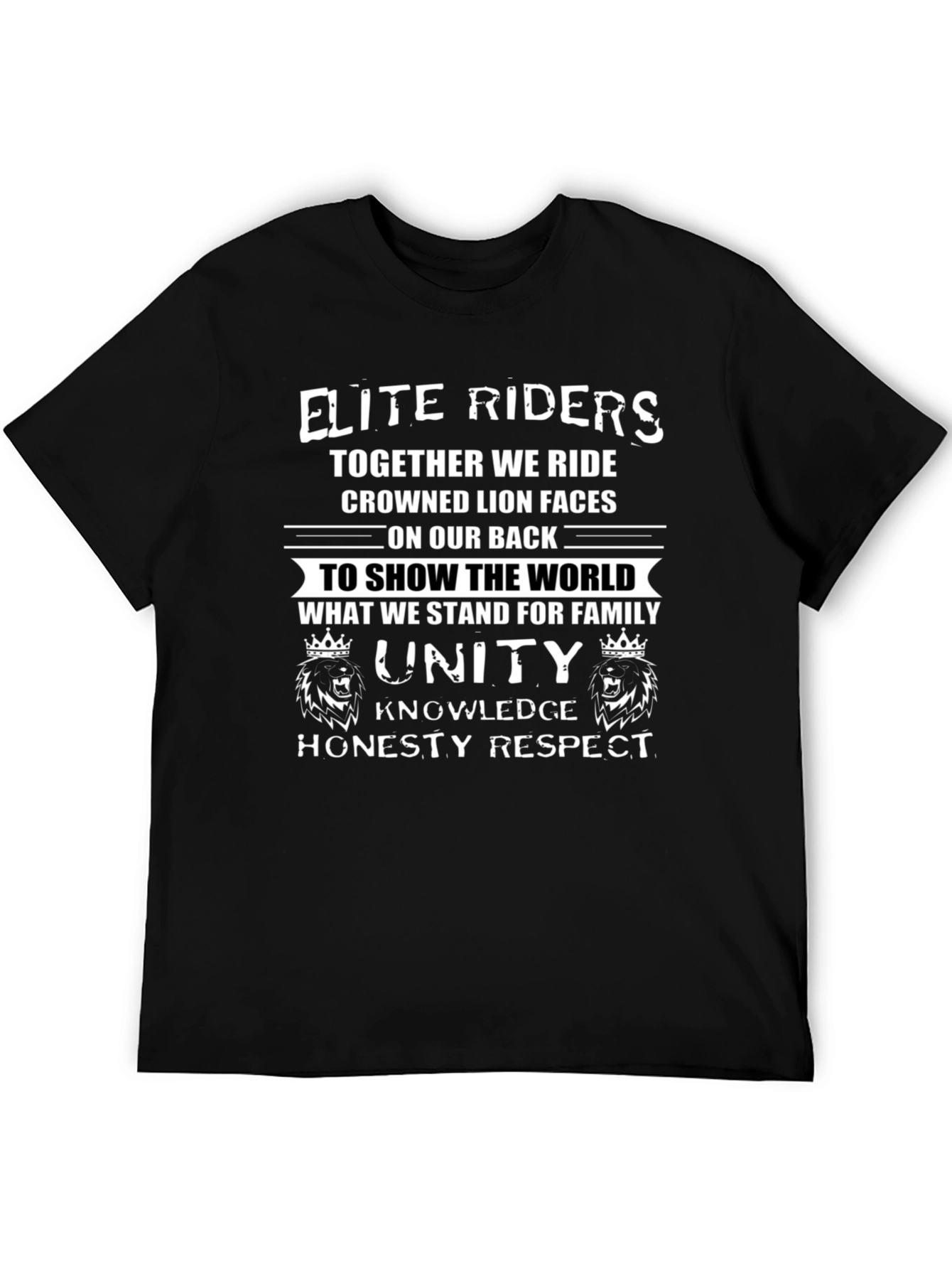 Elite Riders Graphic T-Shirt - Crowned Lion Design