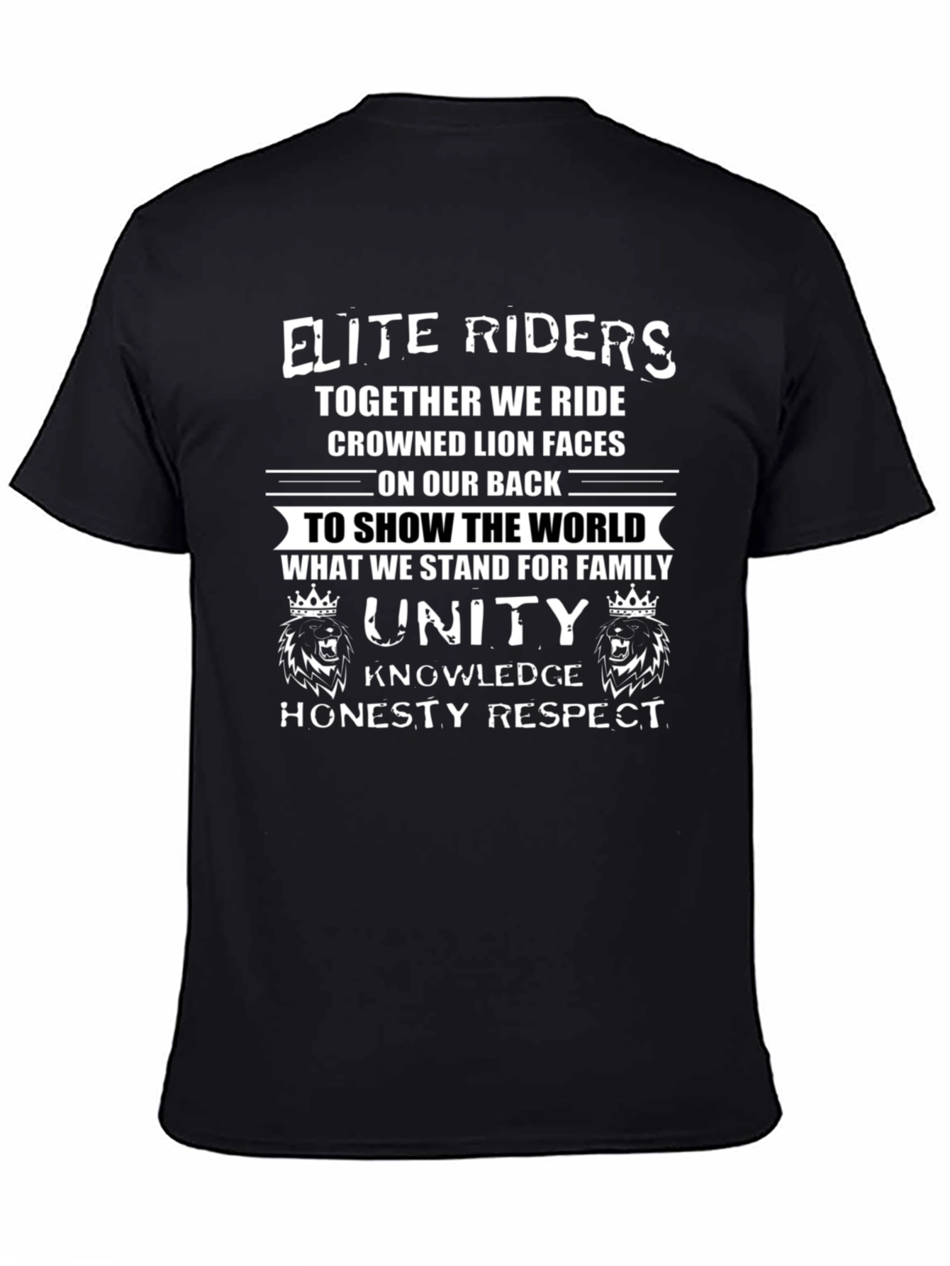 Elite Riders Graphic T-Shirt - Crowned Lion Design