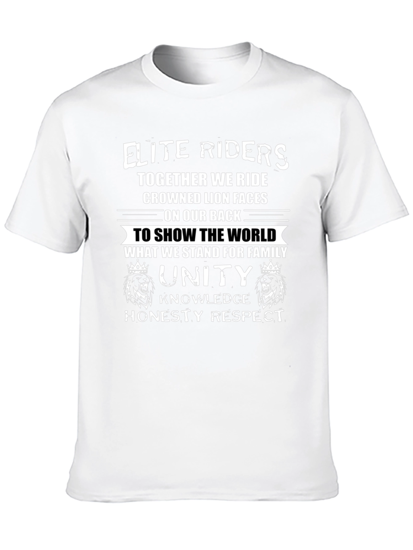 Elite Riders Graphic T-Shirt - Crowned Lion Design