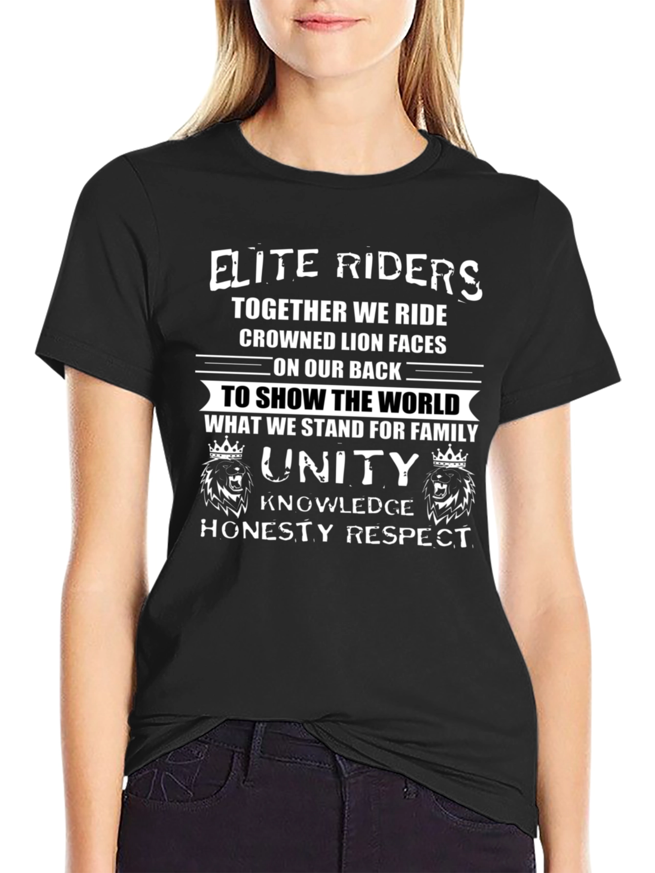 Elite Riders Graphic T-Shirt - Crowned Lion Design