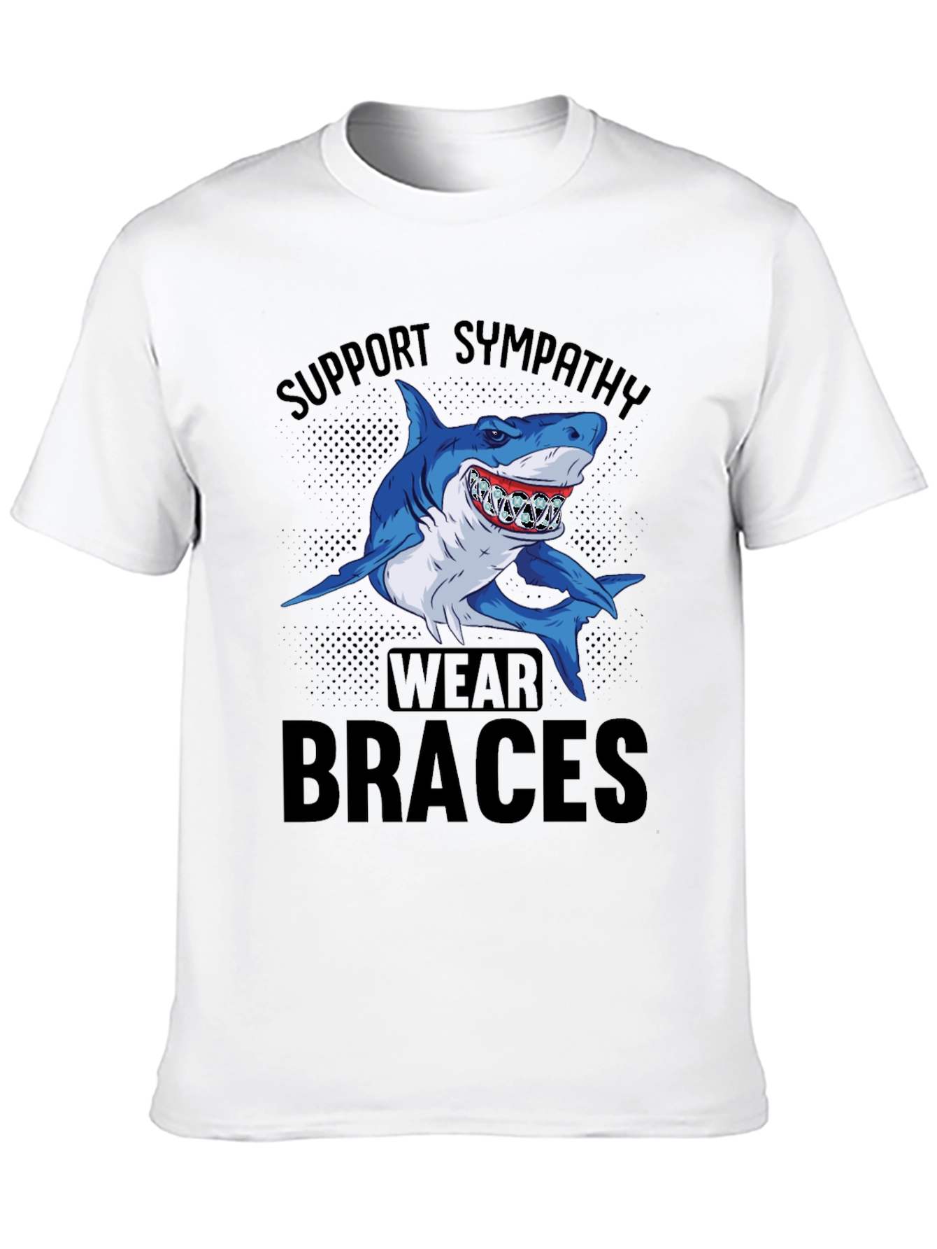 Support Sympathy Wear Braces Shark Graphic Tee