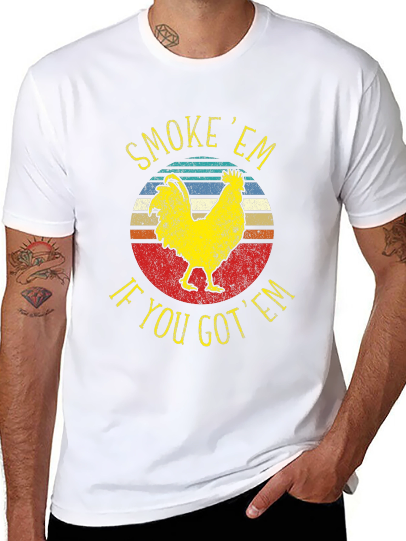 Smoke Em Chicken Graphic T-Shirt