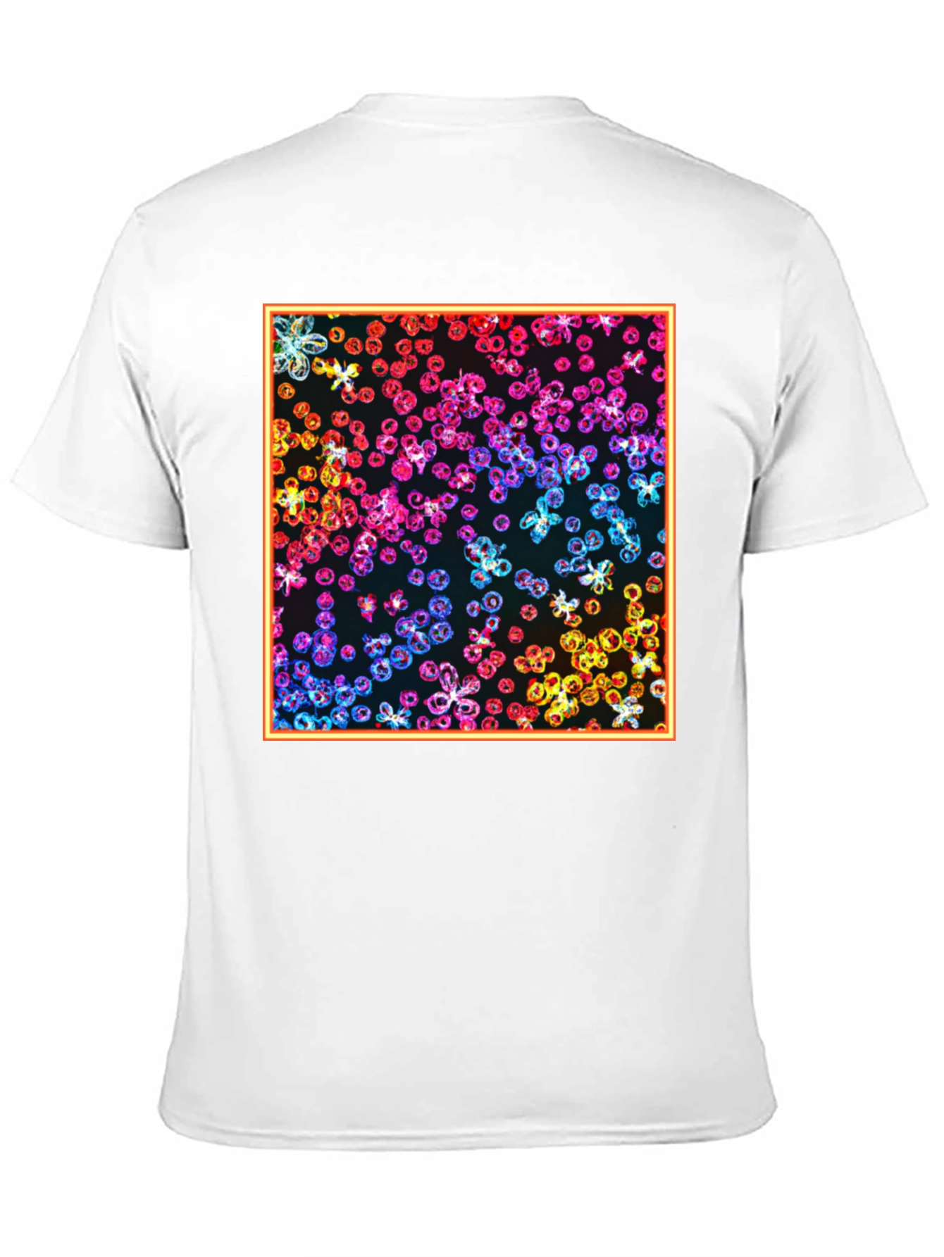Rainbow Floral Graphic Print Black T-Shirt