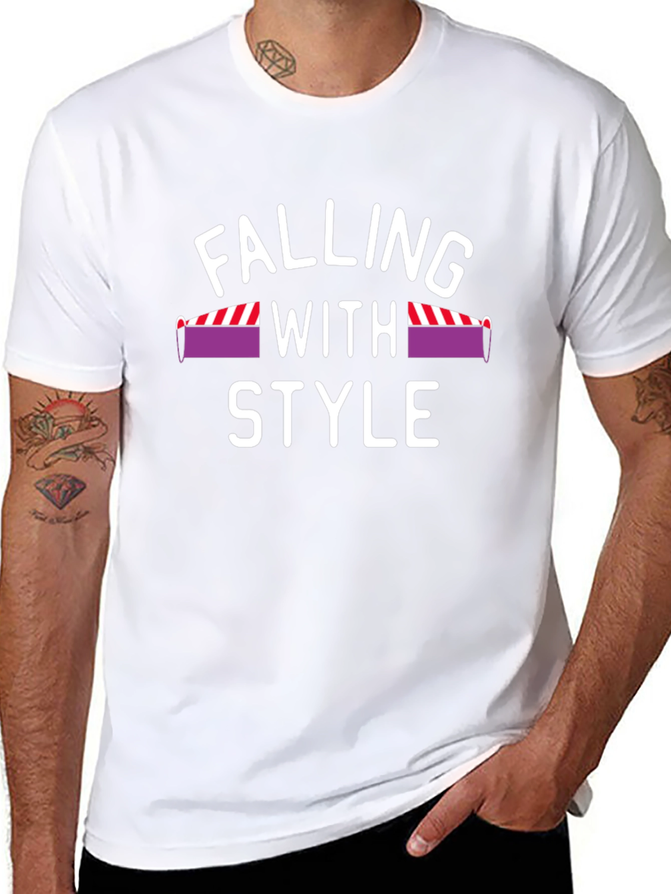 Falling With Style Mens Black T-Shirt