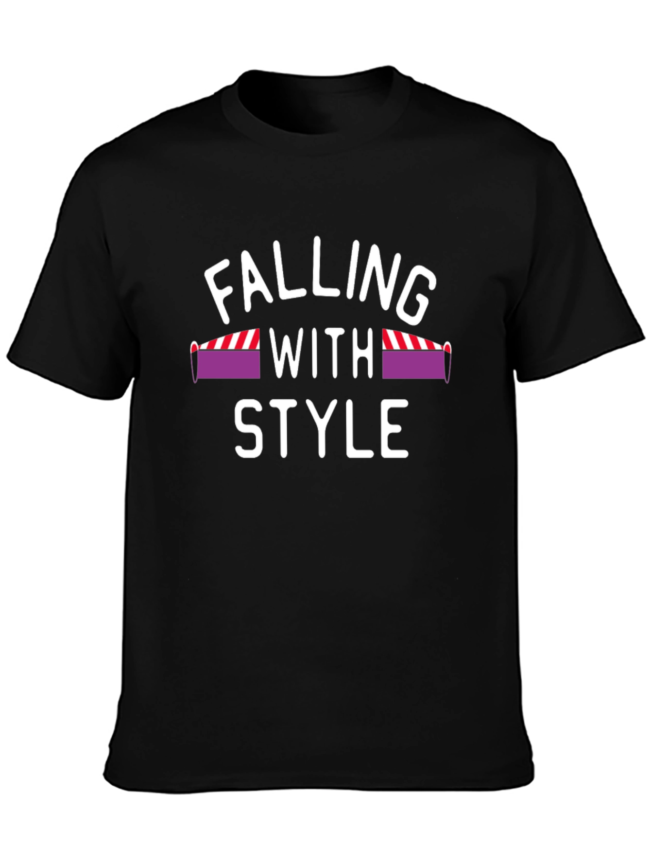 Falling With Style Mens Black T-Shirt