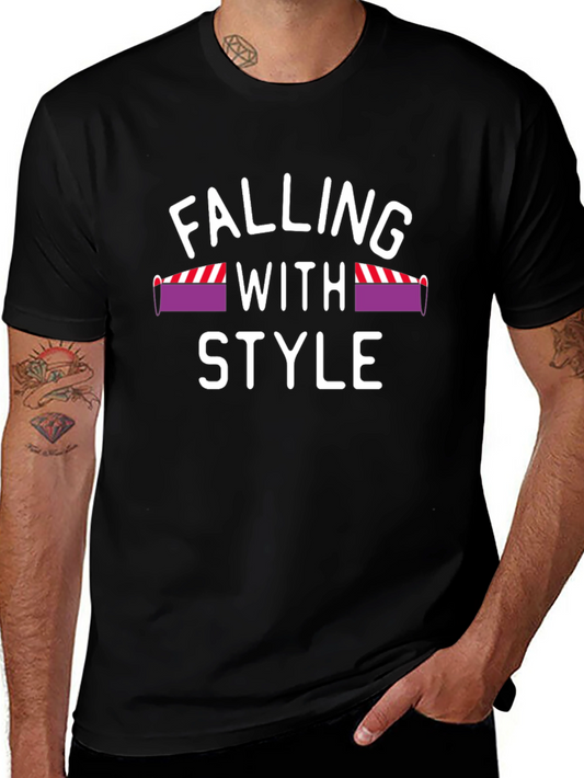 Falling With Style Mens Black T-Shirt
