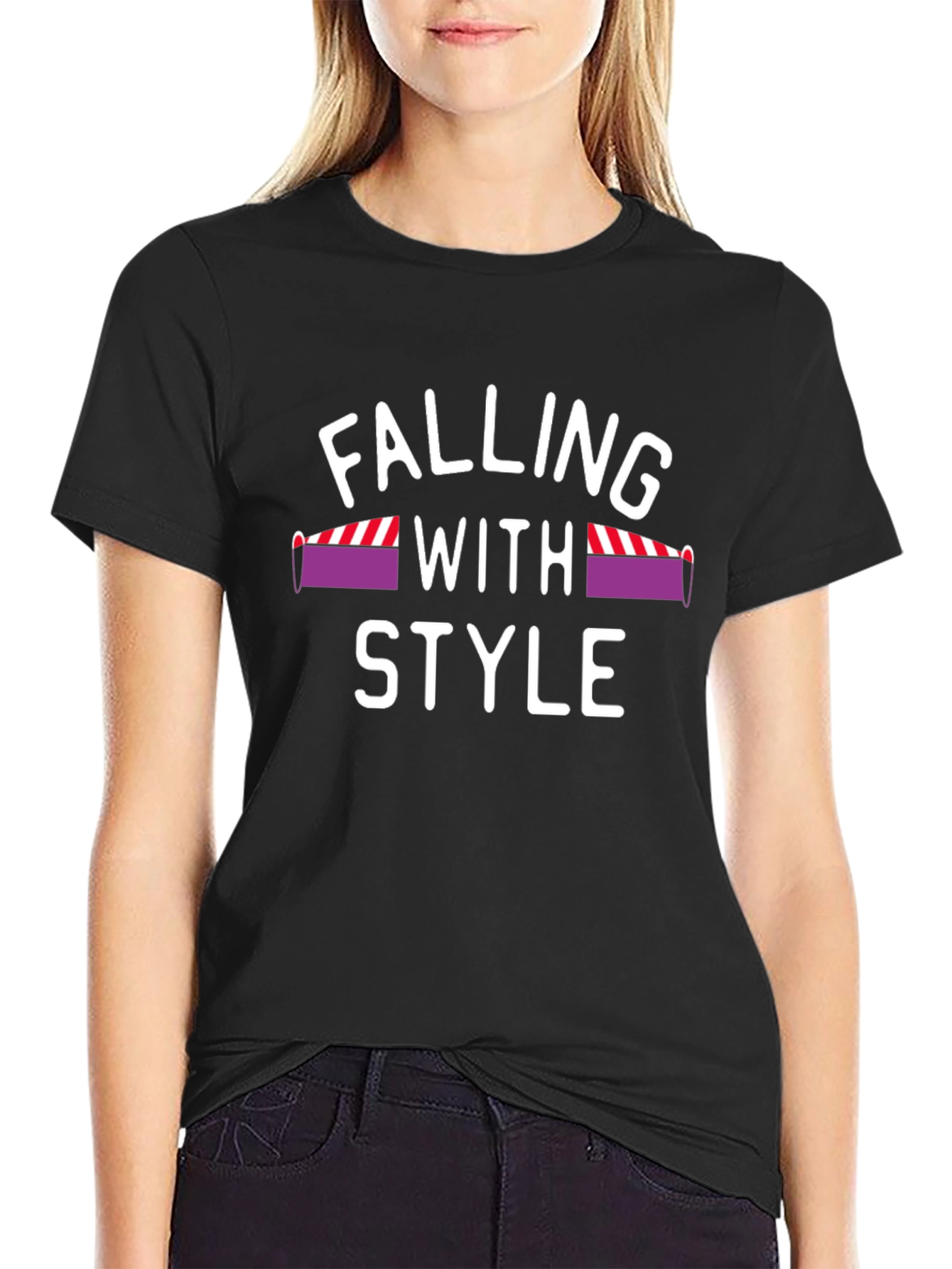 Falling With Style Mens Black T-Shirt