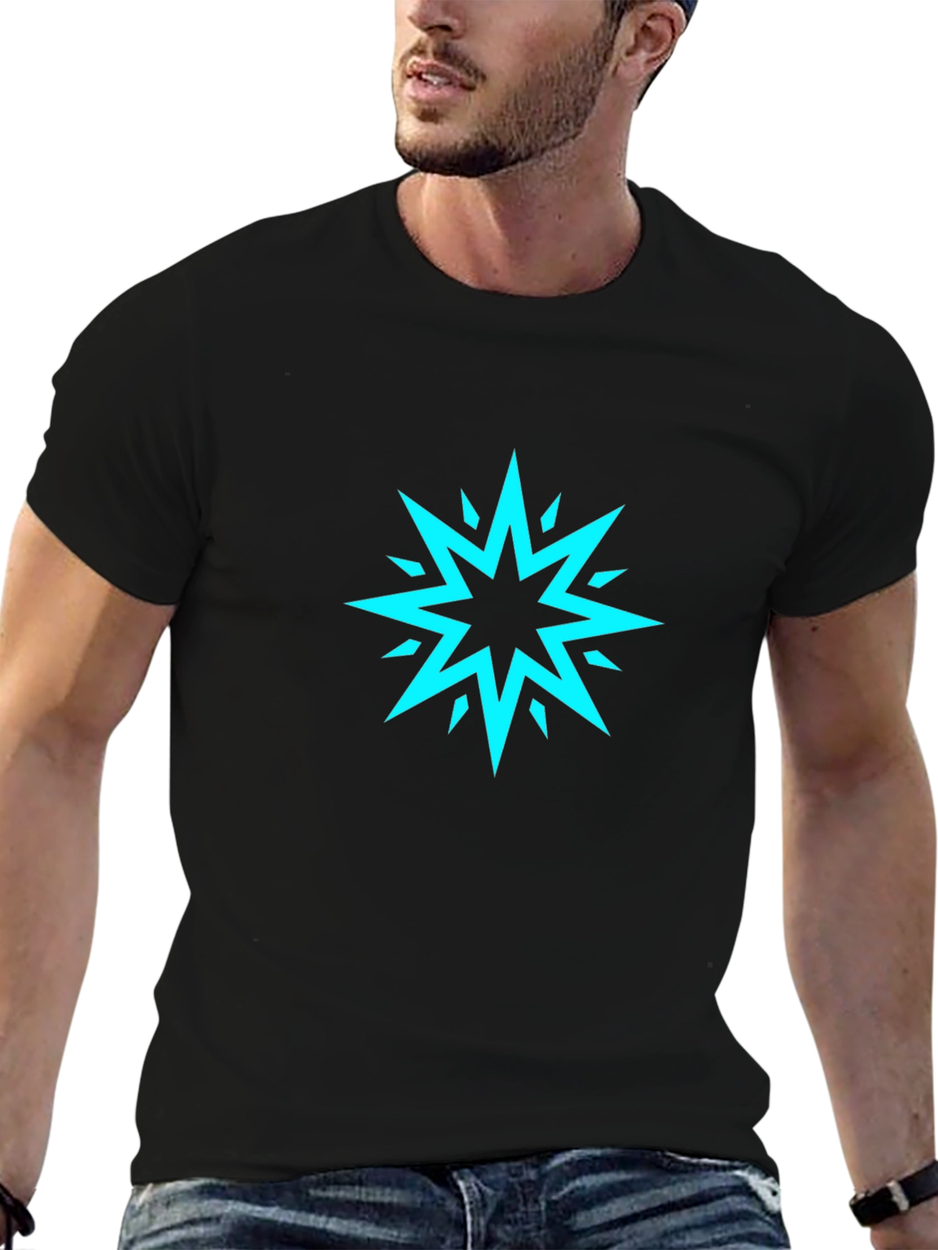 Star Burst Graphic Black T-Shirt